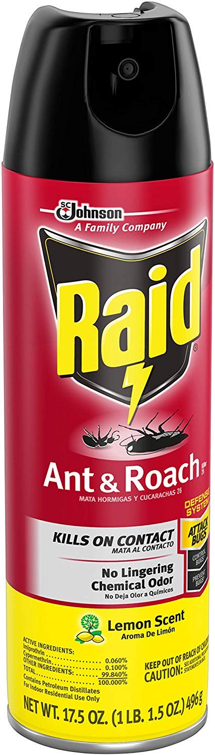 Raid Ant & Roach Killer Lemon Scent 17.5 Ounce (Pack of 12)