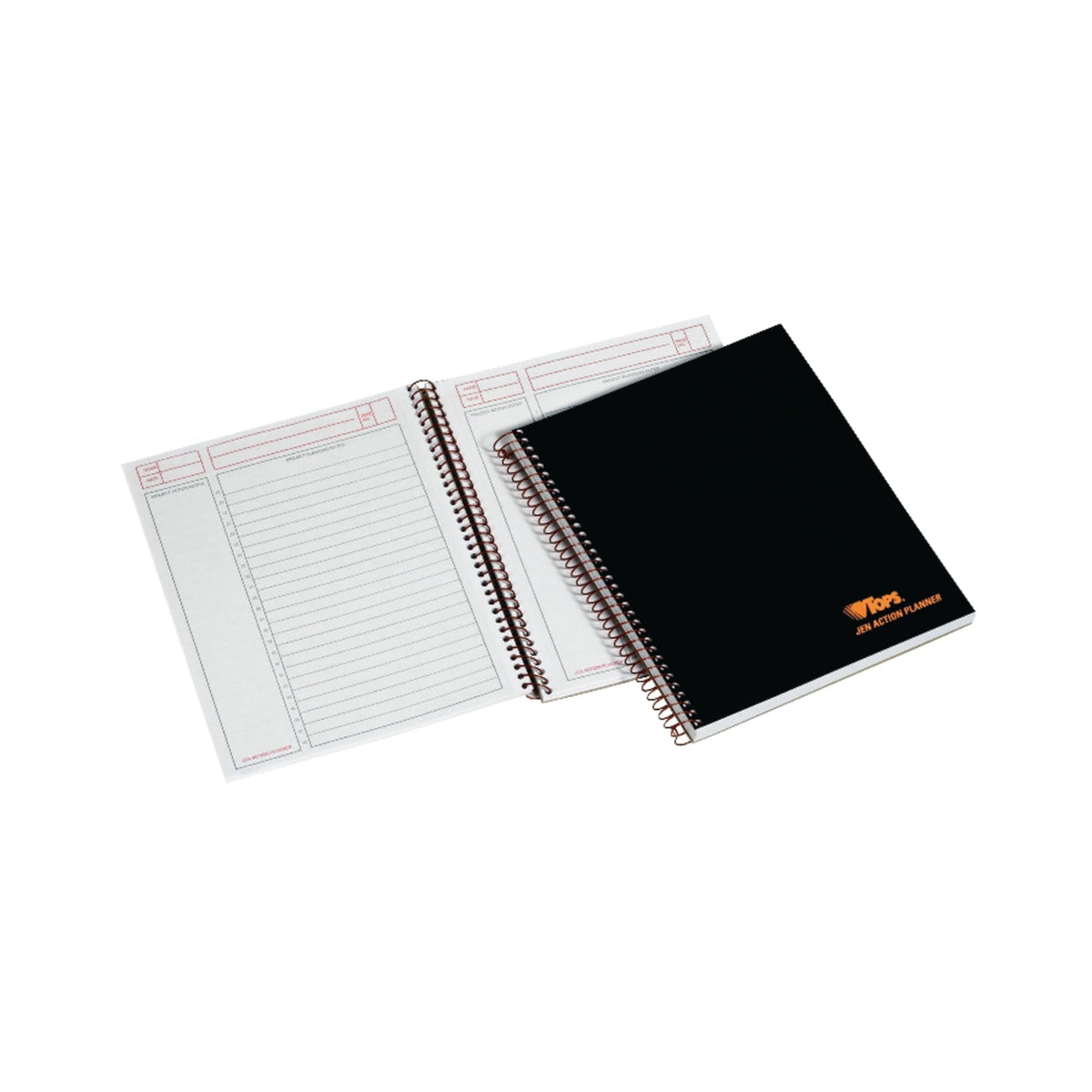 TOPS Products Aion Planner, Side Wirebound, 8-1/2"x6-3/4", 100 Sheets, Black (TOP63828),White