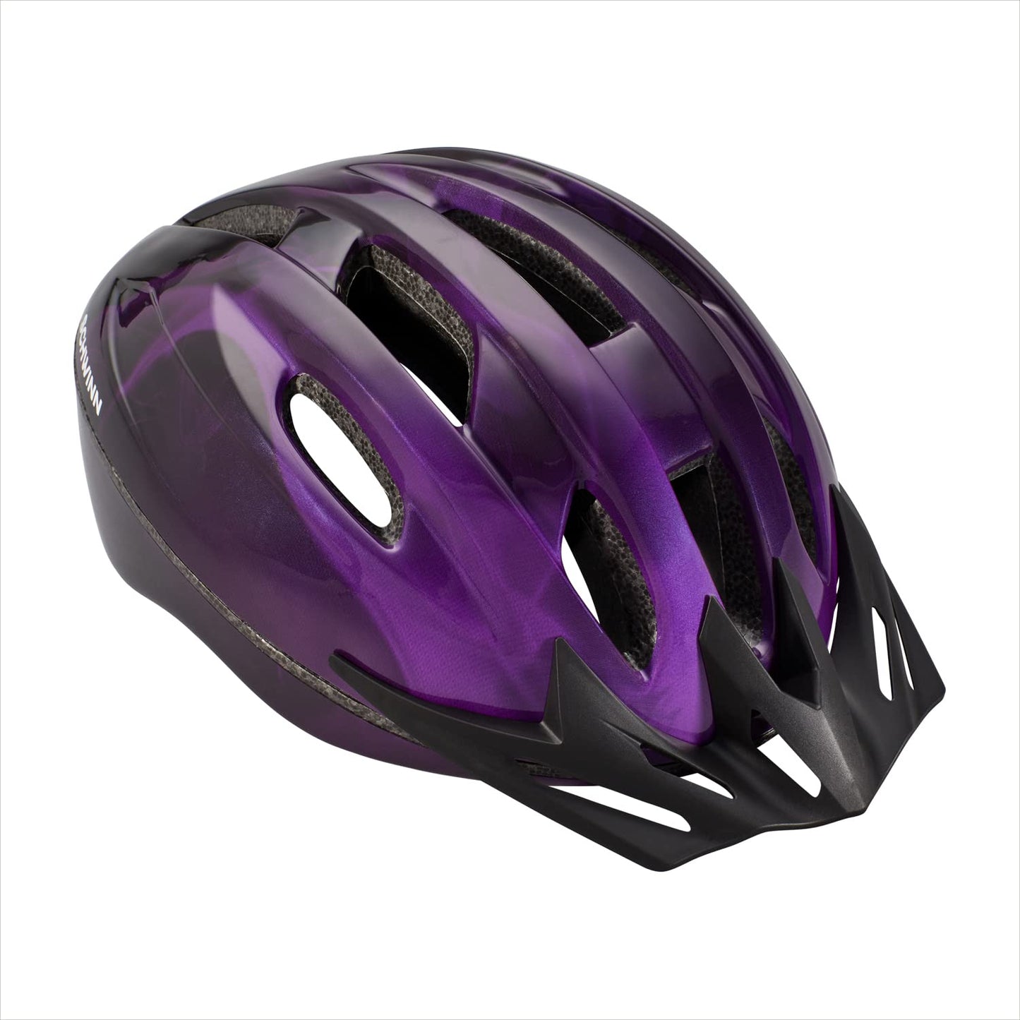 Schwinn Intercept Bike Helmet For Adult Men Women Ages 14 and Up, Can Fit Head Circumference 58-62 cm, With 10 Vents, Snap On/Off Visor, Adult Purple