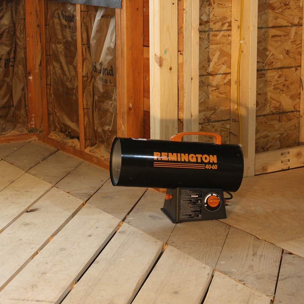 Remington 60,000 BTU Portable LP Propane Space Heater | For Garages, Barns and Workshops up to 1500 Sq feet (REM-60V-GFA-O)