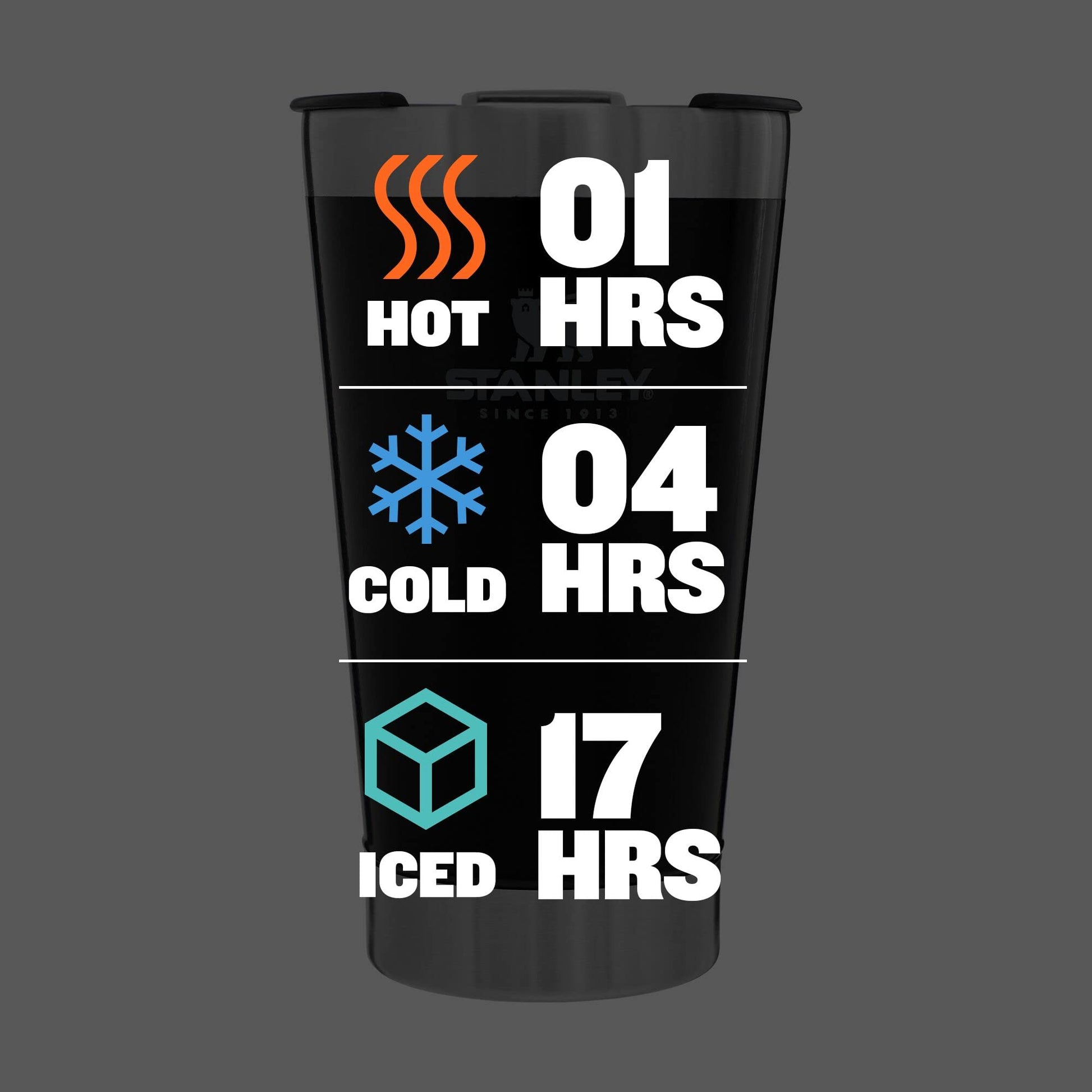 Stanley Stay-Chill Beer Pint 16 oz | Wide Mouth Lid | Built-In Bottle Opener | Beer Tumbler Cup | Insulated Stainless Steel Pint Glass | BPA-Free | Matte Black