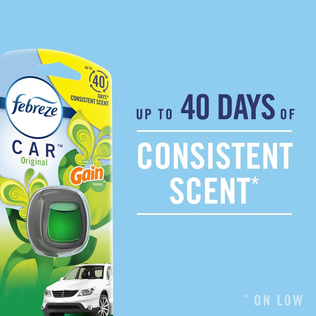 Febreze Vent Clip Car Air Freshener, Odor Eliminator, Auto Noir Scent, 4 Clips (2 Packs)