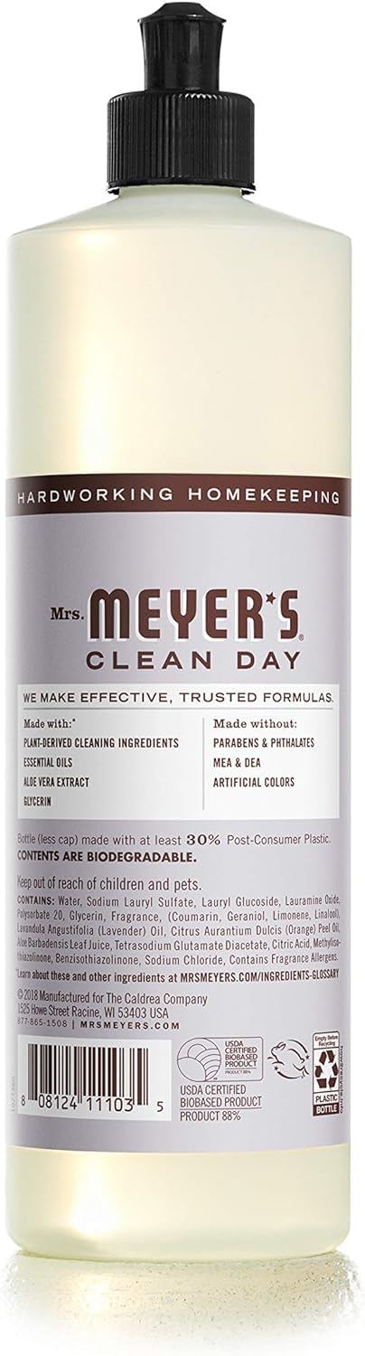Mrs. Meyer's Dish Soap, Lavender, 16 fl oz