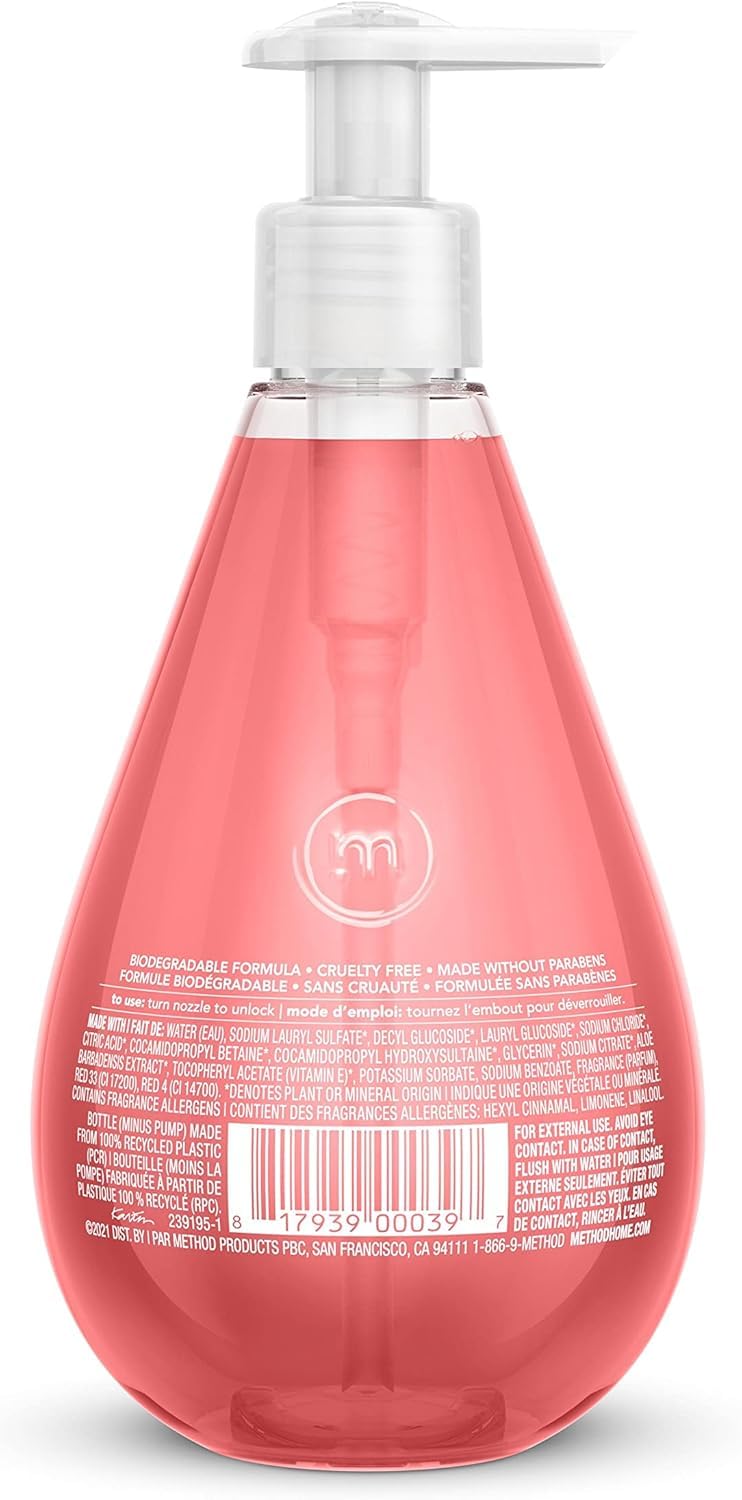 Method Gel Hand Soap, Pink Grapefruit, 12 oz. (Pack of 1)