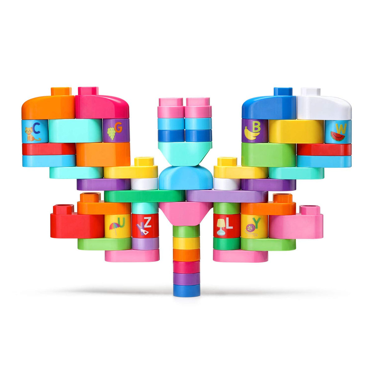 LeapFrog LeapBuilders 81-Piece Jumbo Blocks Box, Pink