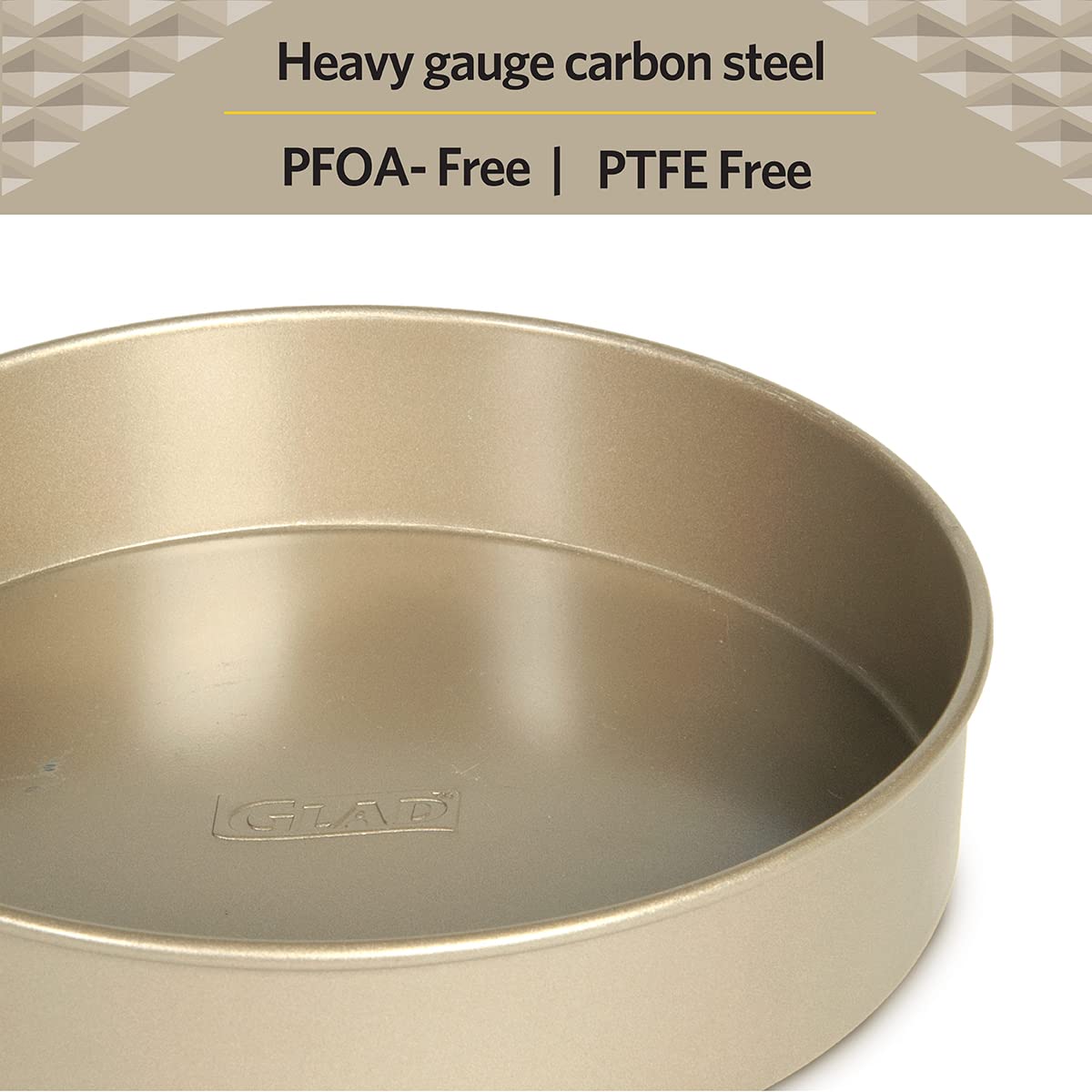 Glad Round Baking Pan Nonstick - Heavy Duty Metal Bakeware for Cakes and Desserts, 9.6 inches