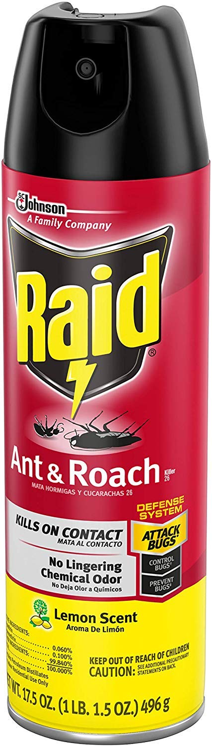 Raid Ant & Roach Killer Lemon Scent 17.5 Ounce (Pack of 12)