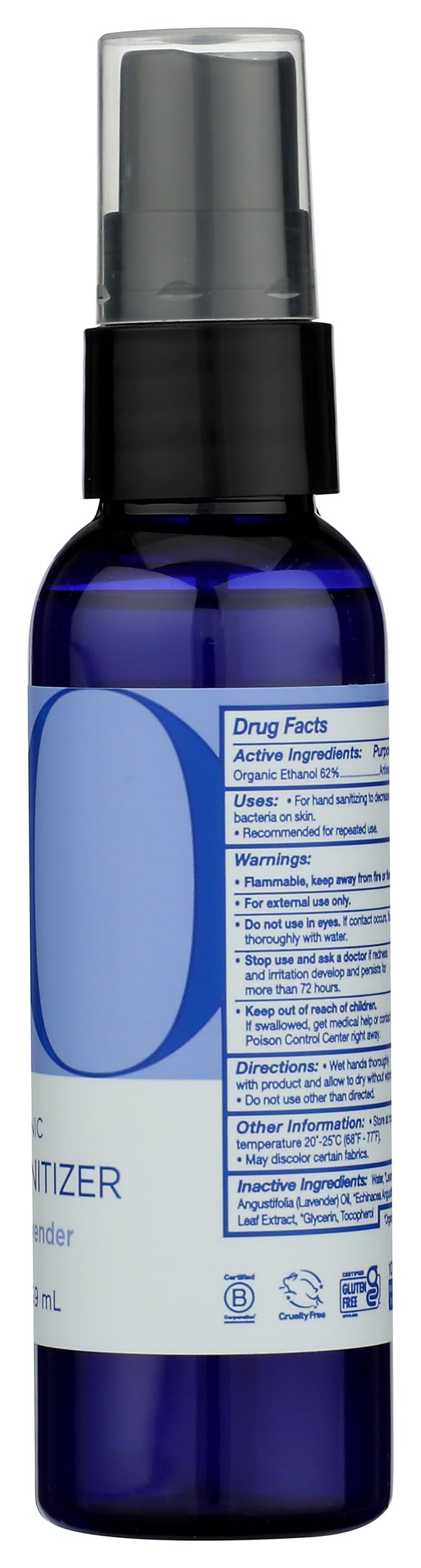EO Hand Sanitizing Spray Organic Lavender 2 oz Liquid