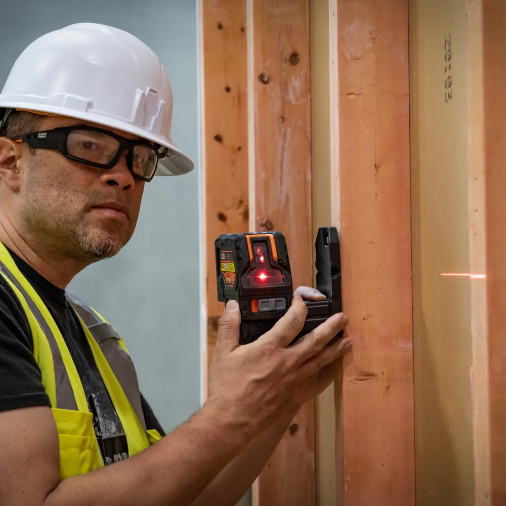 Klein Tools 93LCLS Self-Leveling Laser Level with Bright Red Cross Lines and Plumb Spot, Magnetic and Ceiling Clamp Mounting
