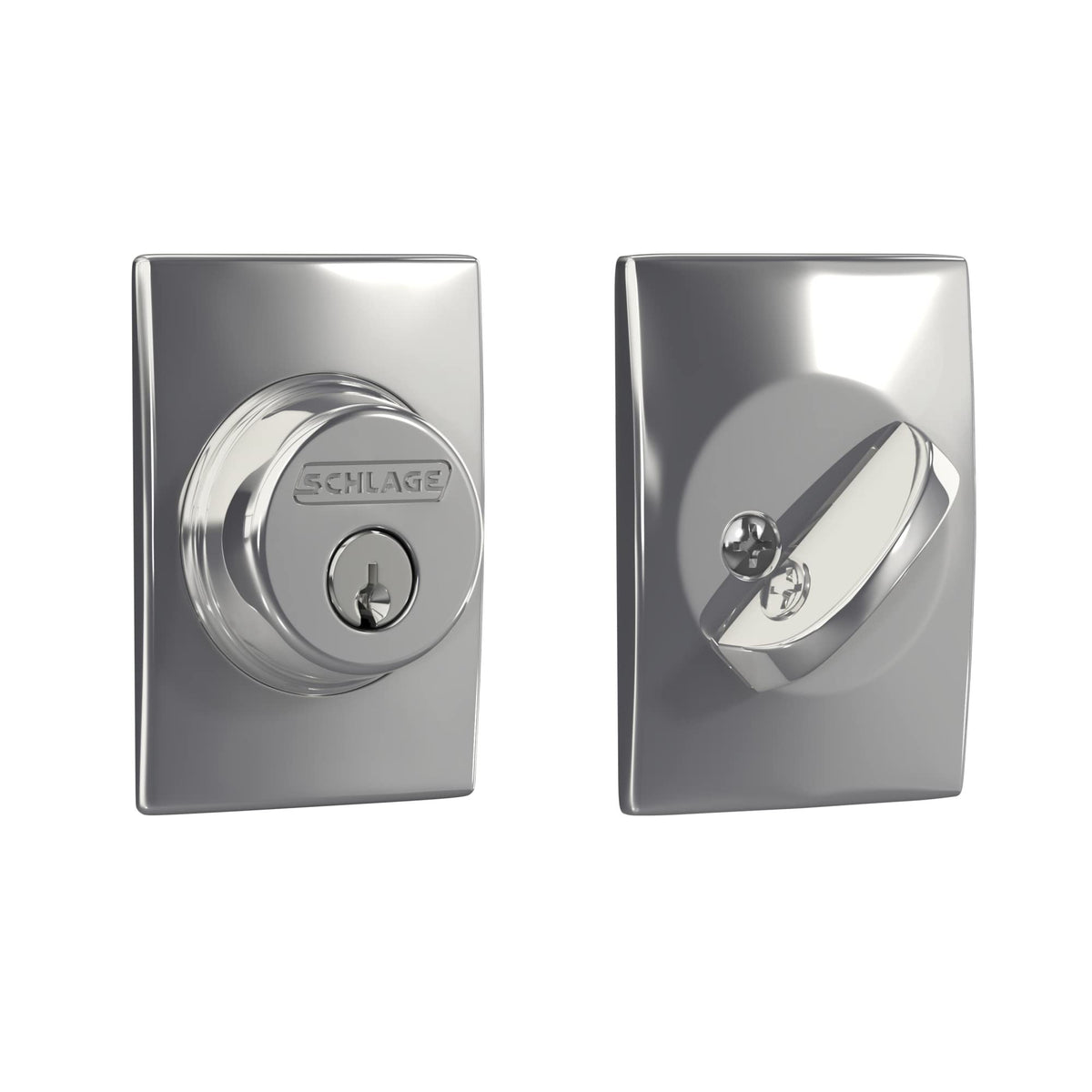 SCHLAGE Lock Company Single Cylinder Deadbolt with Century Trim, Bright Chrome (B60 N CEN 625)