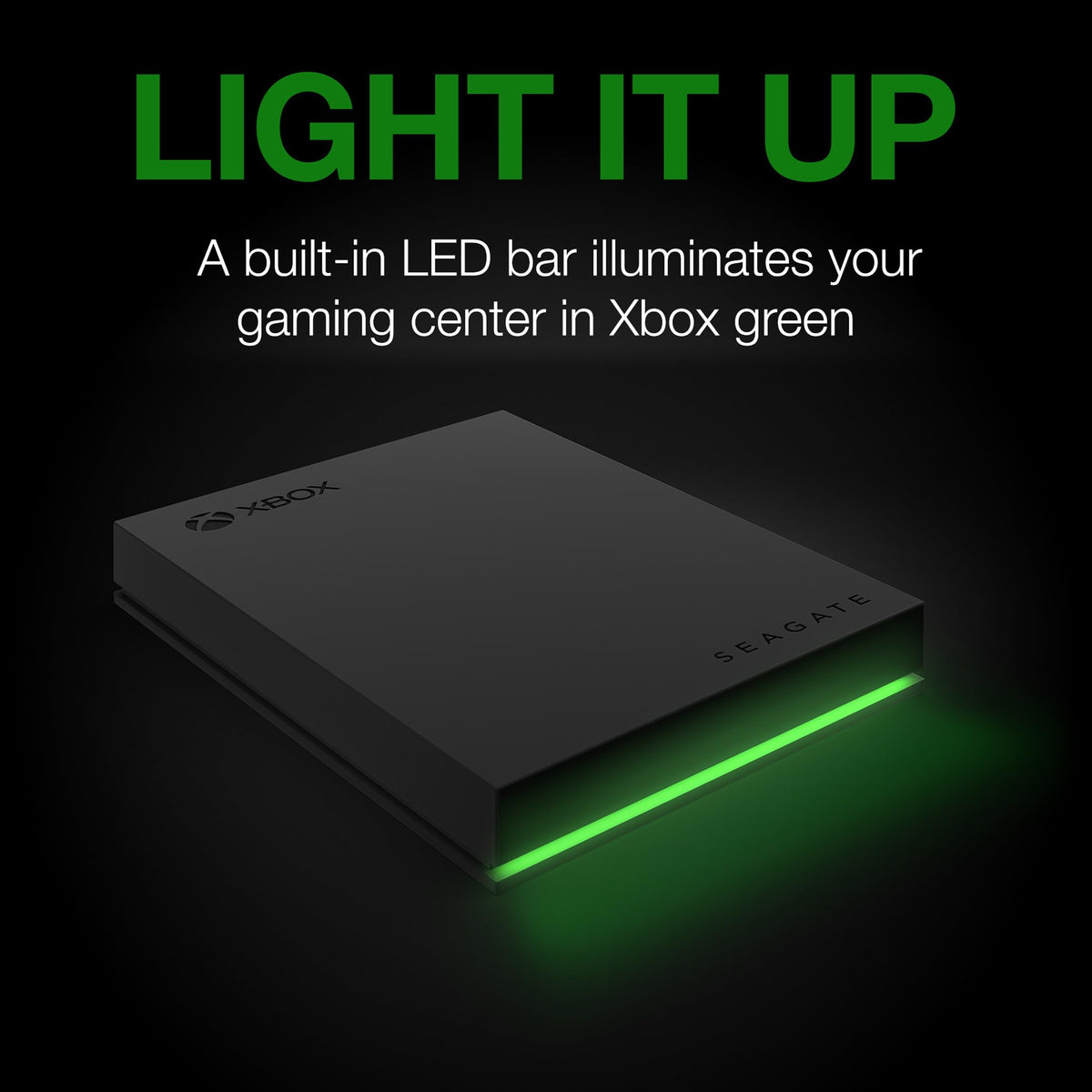 Seagate Game Drive for Xbox 4TB External Hard Drive Portable HDD - USB 3.2 Gen 1, Black with built-in green LED bar , Xbox Certified, 3 year Rescue Services (STKX4000402)