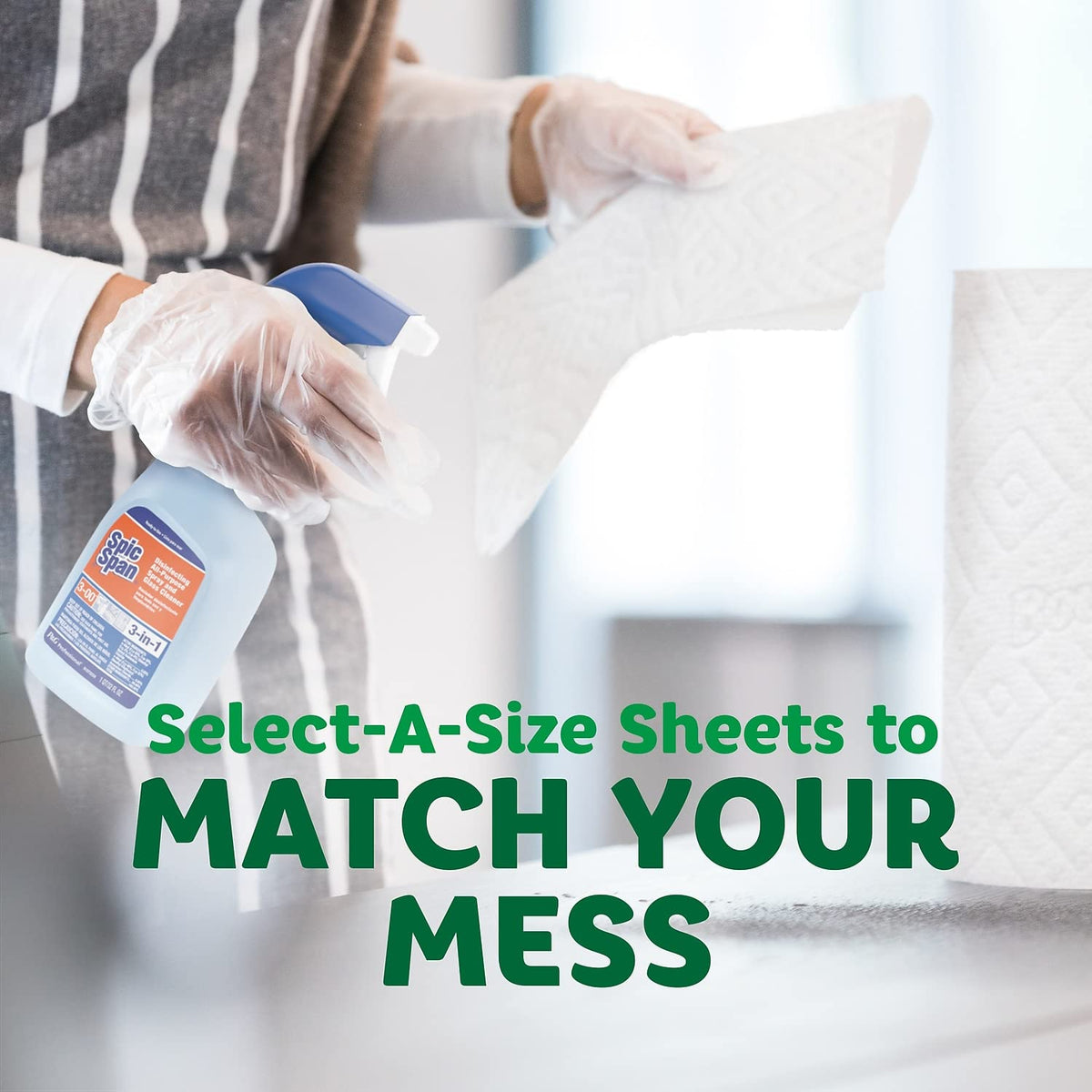 Bounty Select-A-Size Paper Towels, 6 Double Rolls, White, 90 Sheets Per Roll