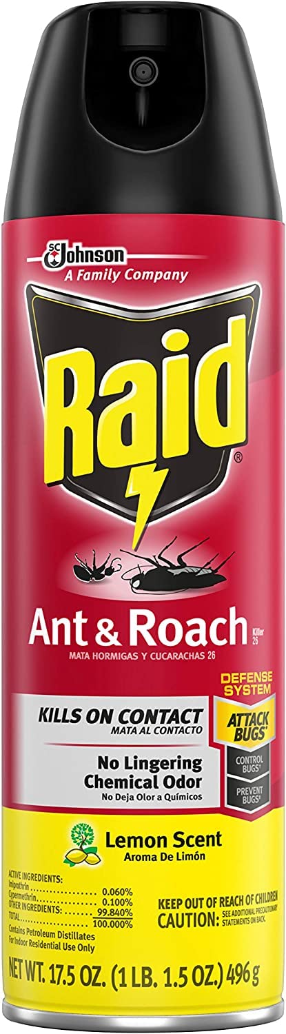 Raid Ant & Roach Killer Lemon Scent 1.09 Pound (Pack of 5)