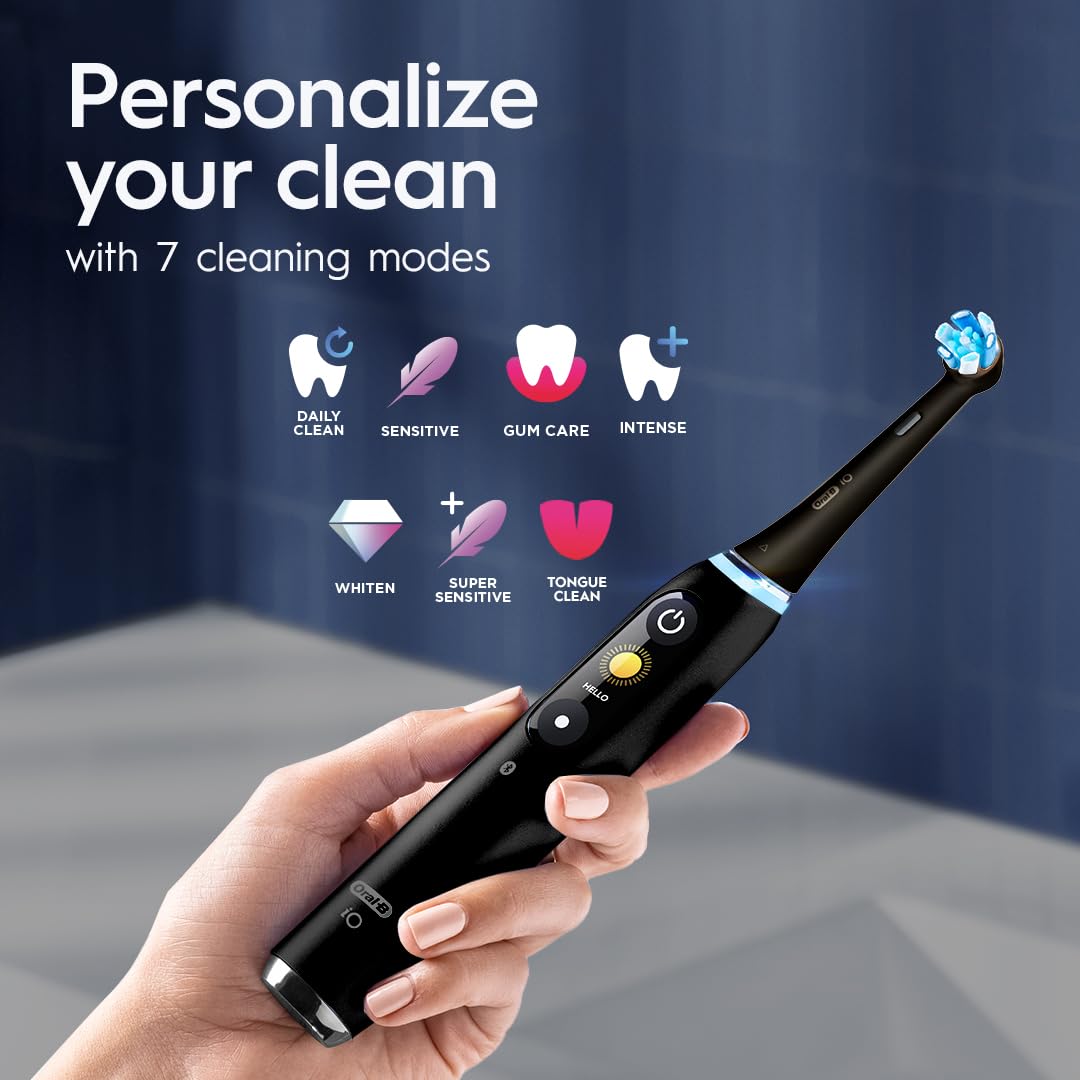 Oral-B iO Series 9 Electric Toothbrush with 4 Brush Heads, Aqua Alabaster