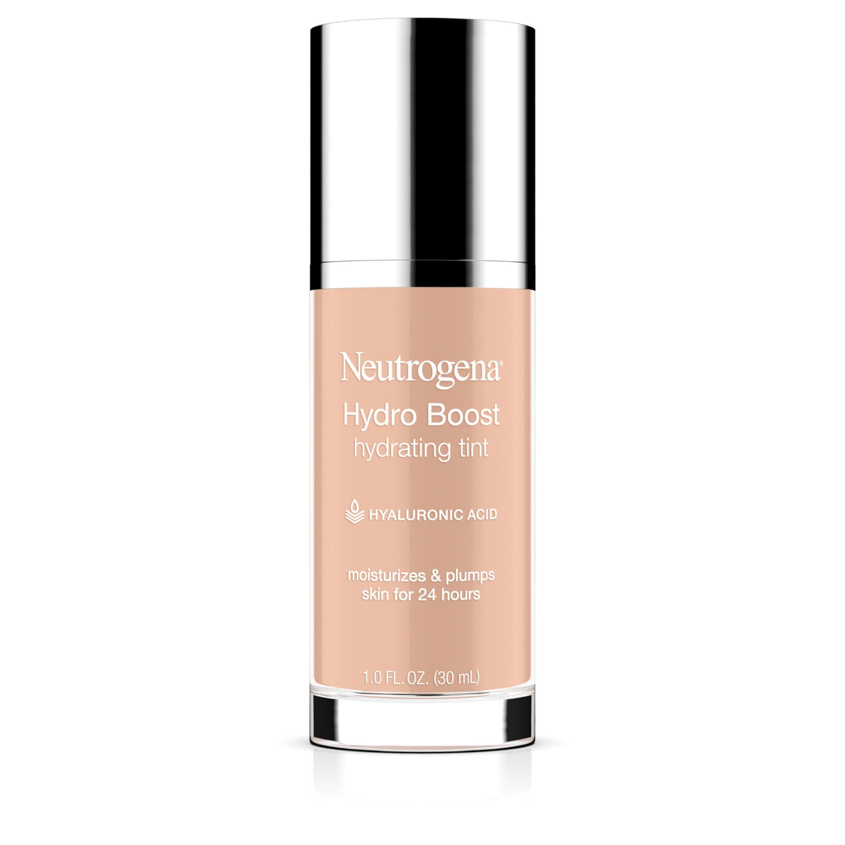 Neutrogena Hydro Boost Hydrating Tint Foundation Makeup for Dry Skin, with Hyaluronic Acid, Lightweight Oil-Free Water Gel, Non-Comedogenic, 20 Natural Ivory, 1.0 fl. oz
