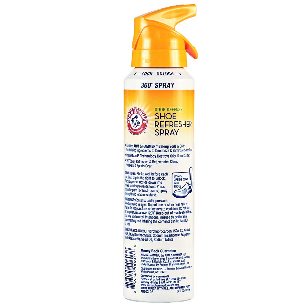 Arm & Hammer Odor Defense Shoe Refresher Spray, Fresh Scent, 4 oz