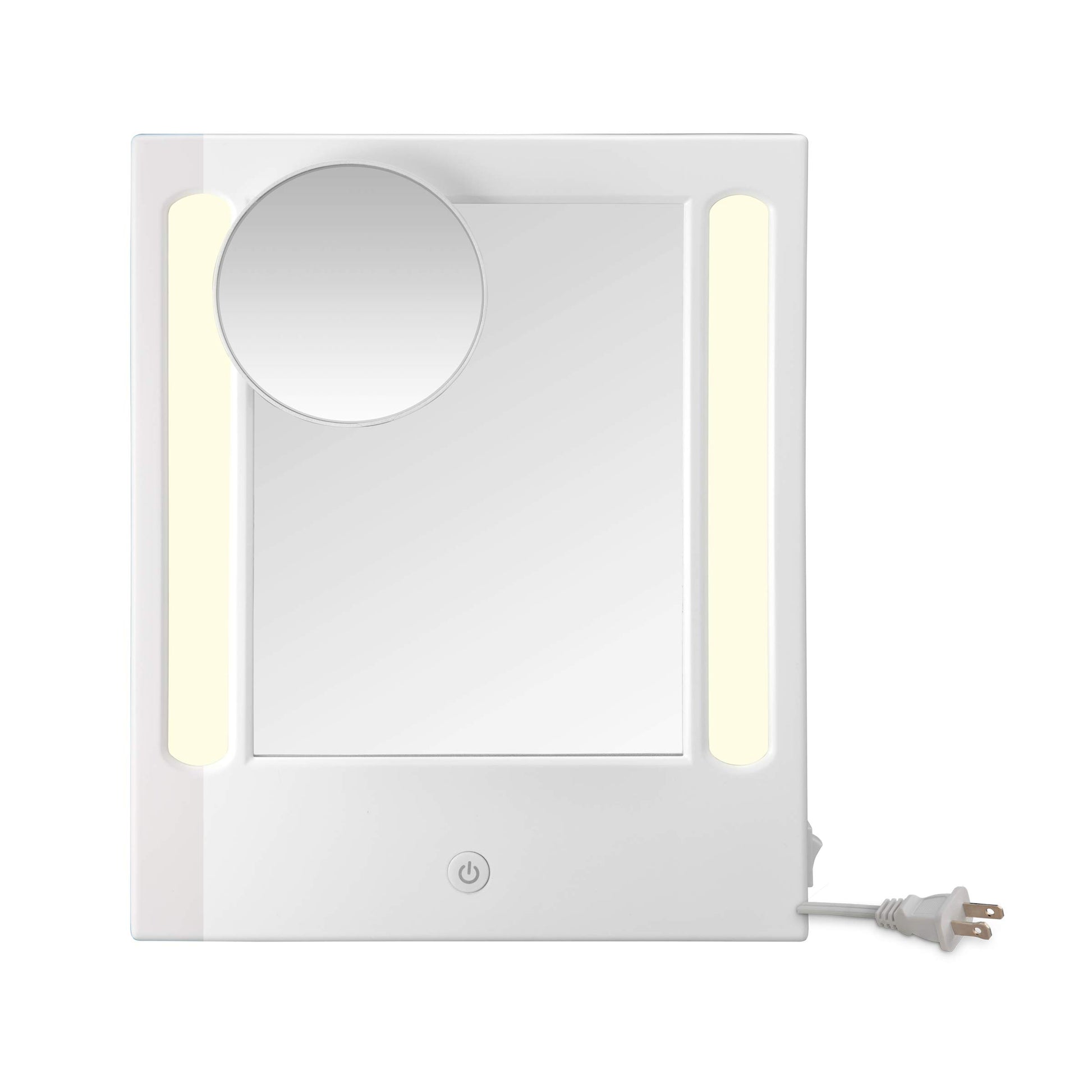 Conair Lighted Makeup Mirror, LED Vanity Mirror, 1X/5X Magnifying Mirror, Corded in Glossy White