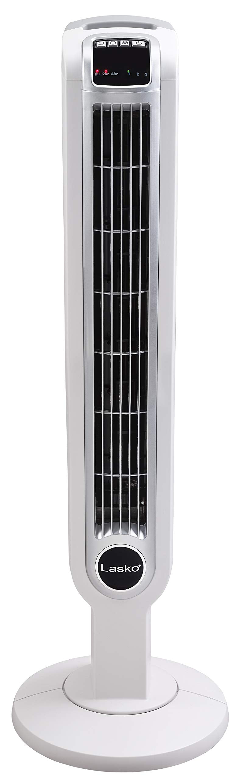 Lasko Oscillating Tower Fan with Remote Control, 3 Quiet Speeds, Timer for Bedroom, Kitchen, Office Use, White, 36" 2510