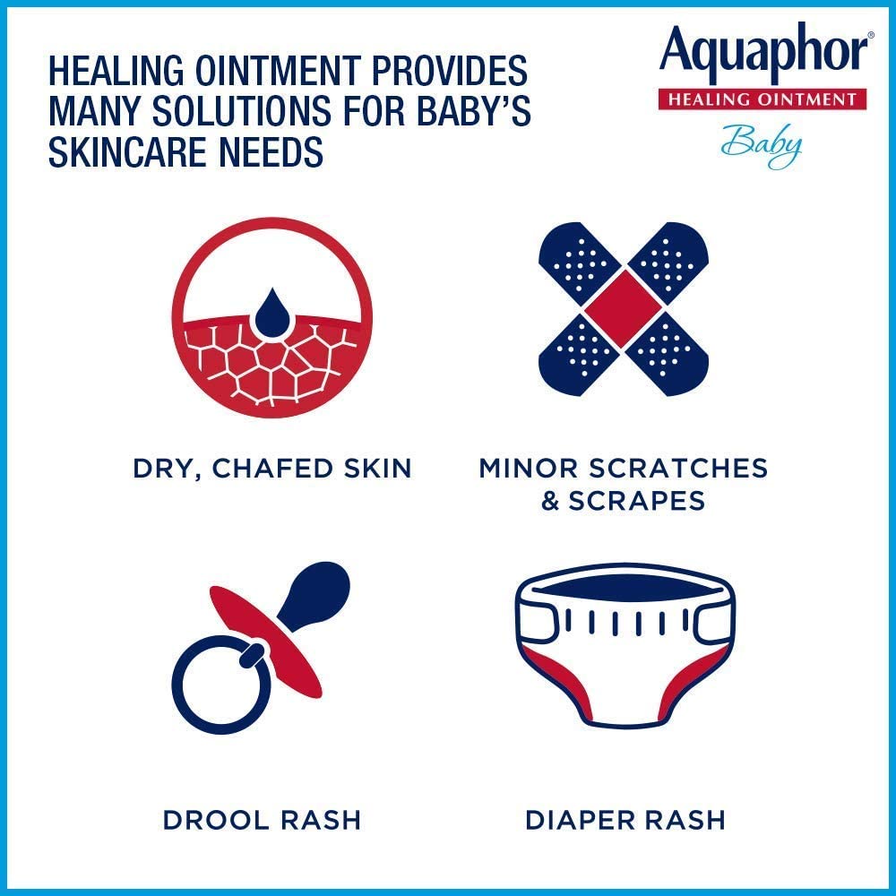 Aquaphor Baby Healing Ointment Advanced Therapy Skin Protectant, 14 Ounce, 5 Pack