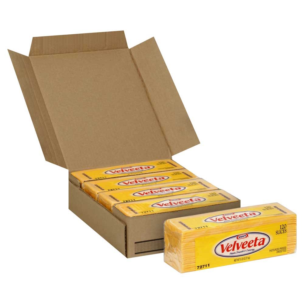 Kraft Velveeta Regular Sliced Cheese, 5 Pound -- 4 per case.