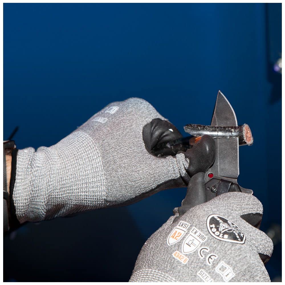 Klein Tools 60197 Work Gloves, Cut-Resistant Gloves ANSI Rated A2, Touchscreen, X-Large, 2-Pair