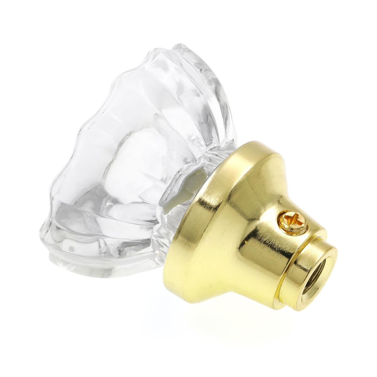Prime-Line E 28316 Mortise Style Fluted Glass Door Knobs - Perfect for Replacing Broken Antique Lock Sets on Interior Doors, Features 2 In. Outside Diameter Knobs, Brass Plated (Single Pack)