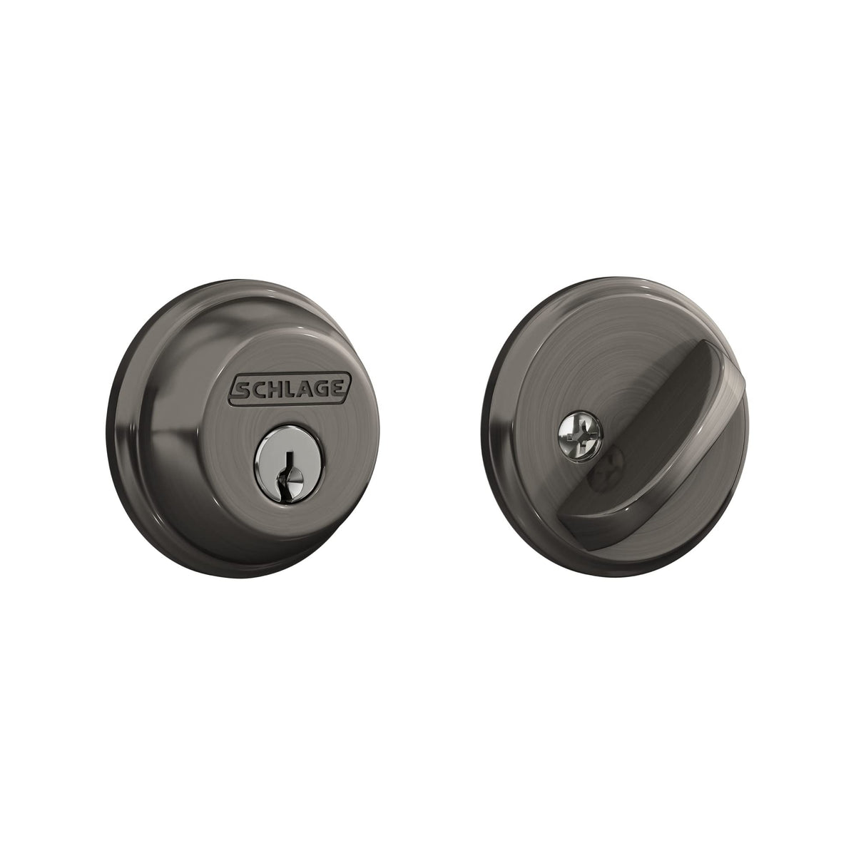 SCHLAGE B60N620 Deadbolt, Keyed 1 Side, Antique Pewter