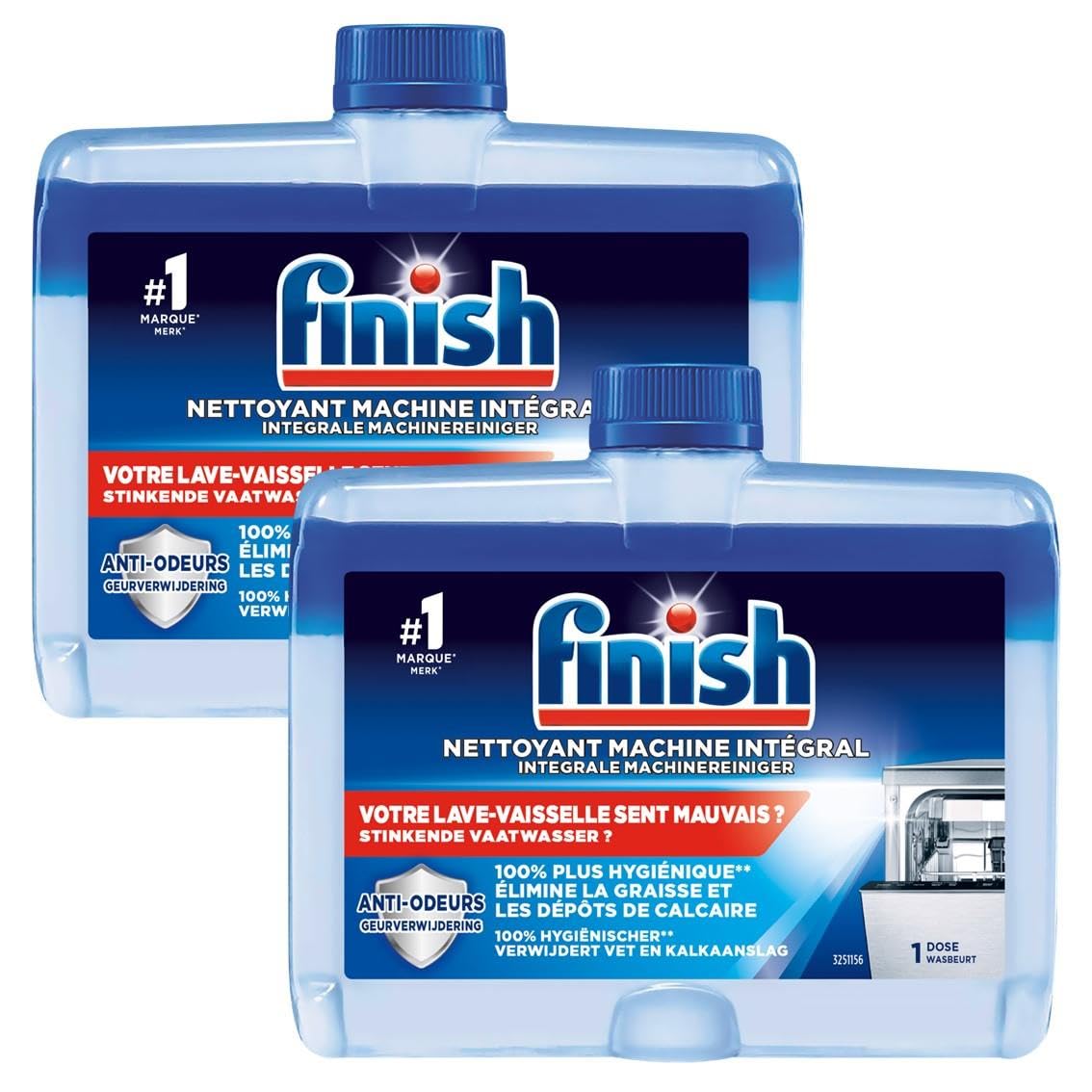 Finish Dishwasher Cleaner Dual Action Twin Pack (2 x 250ml)