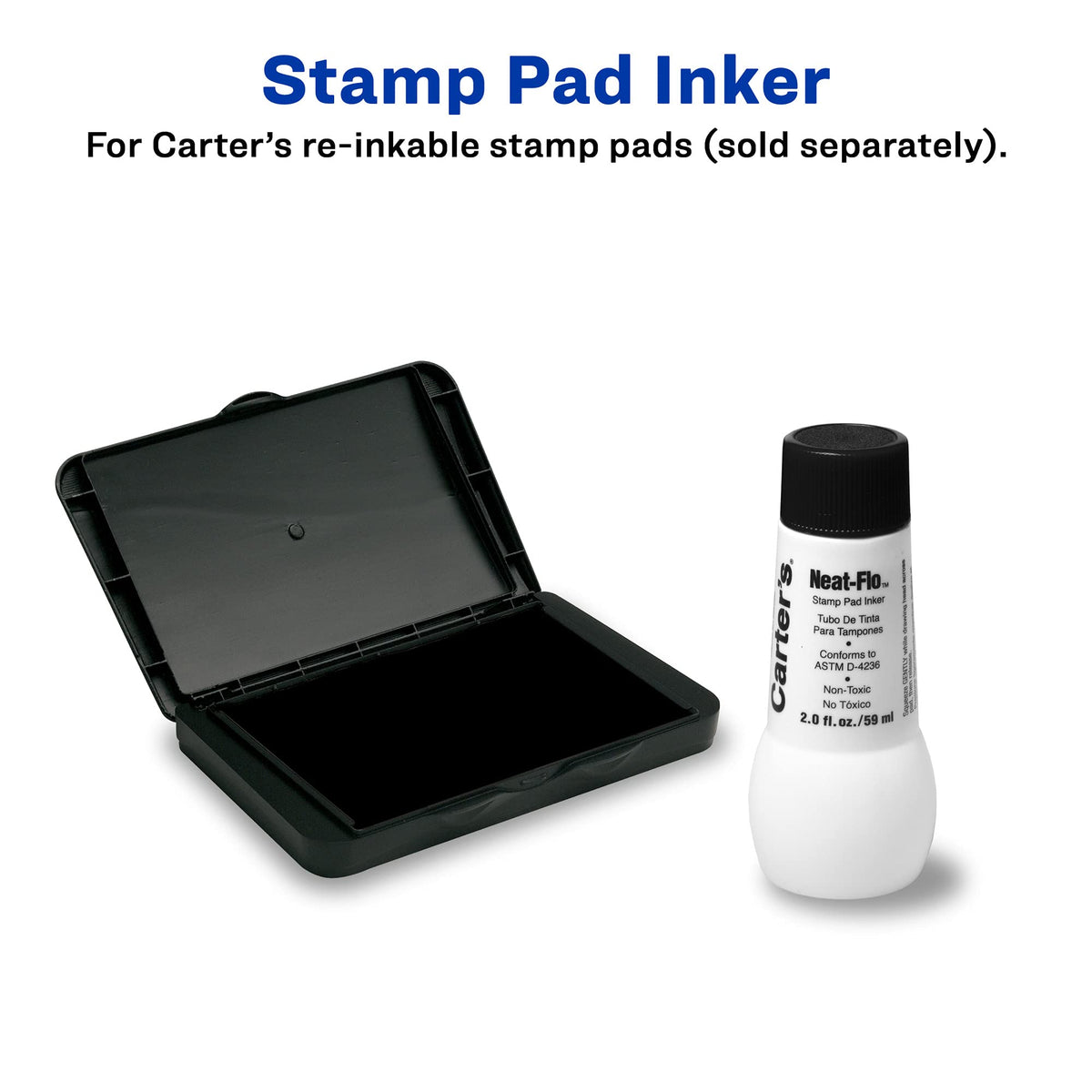 Carter's Neat-Flo Stamp Pad Ink Refill for Black Stamp Pads, 2 oz Bottle (21448)