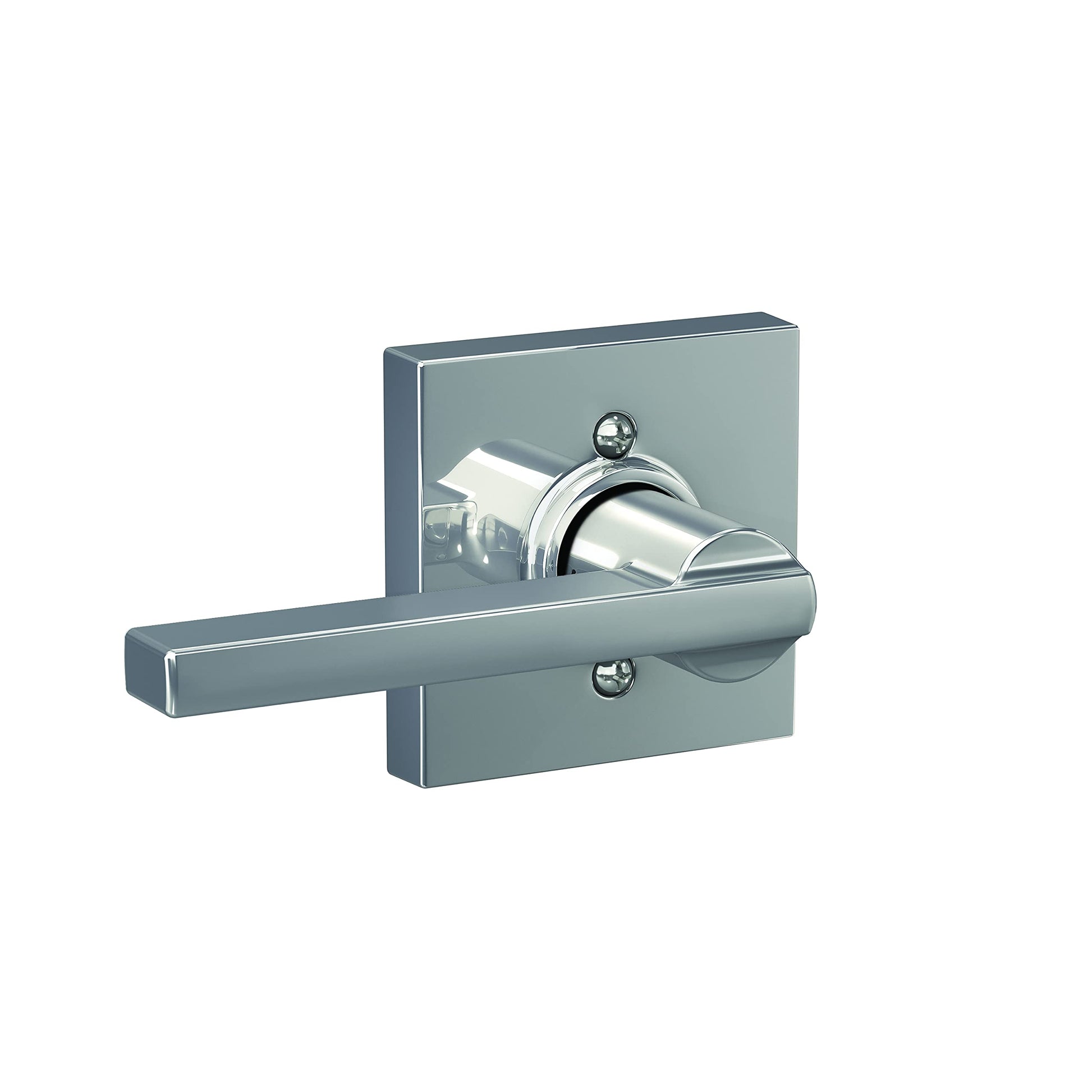 Schlage F10 LAT 625 COL Latitude Lever with Collins Trim Hall & Closet Passage Door Lock, Bright Chrome