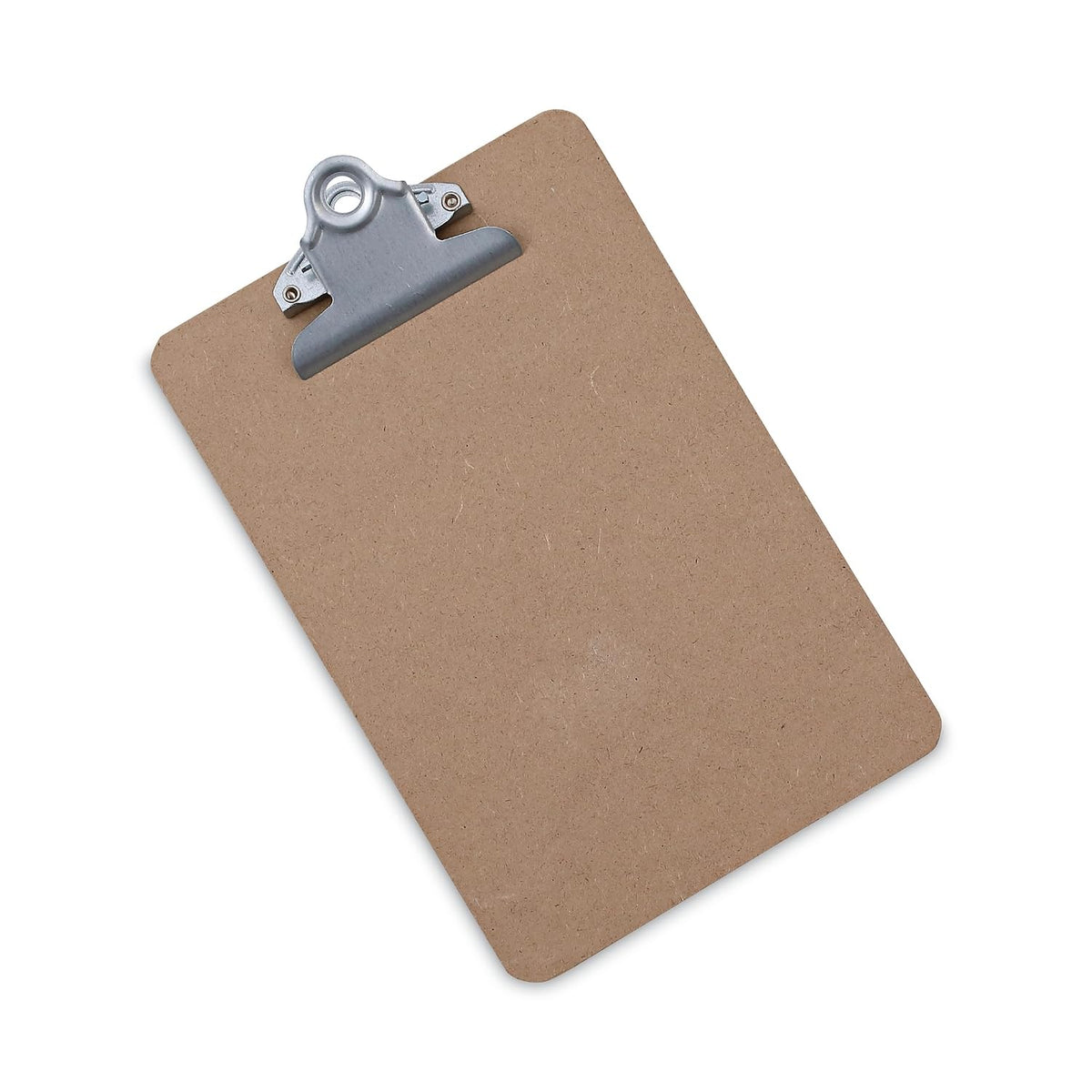Universal Hardboard Clipboard, 0.75" Clip Capacity, Holds 5 x 8 Sheets, Brown, Small