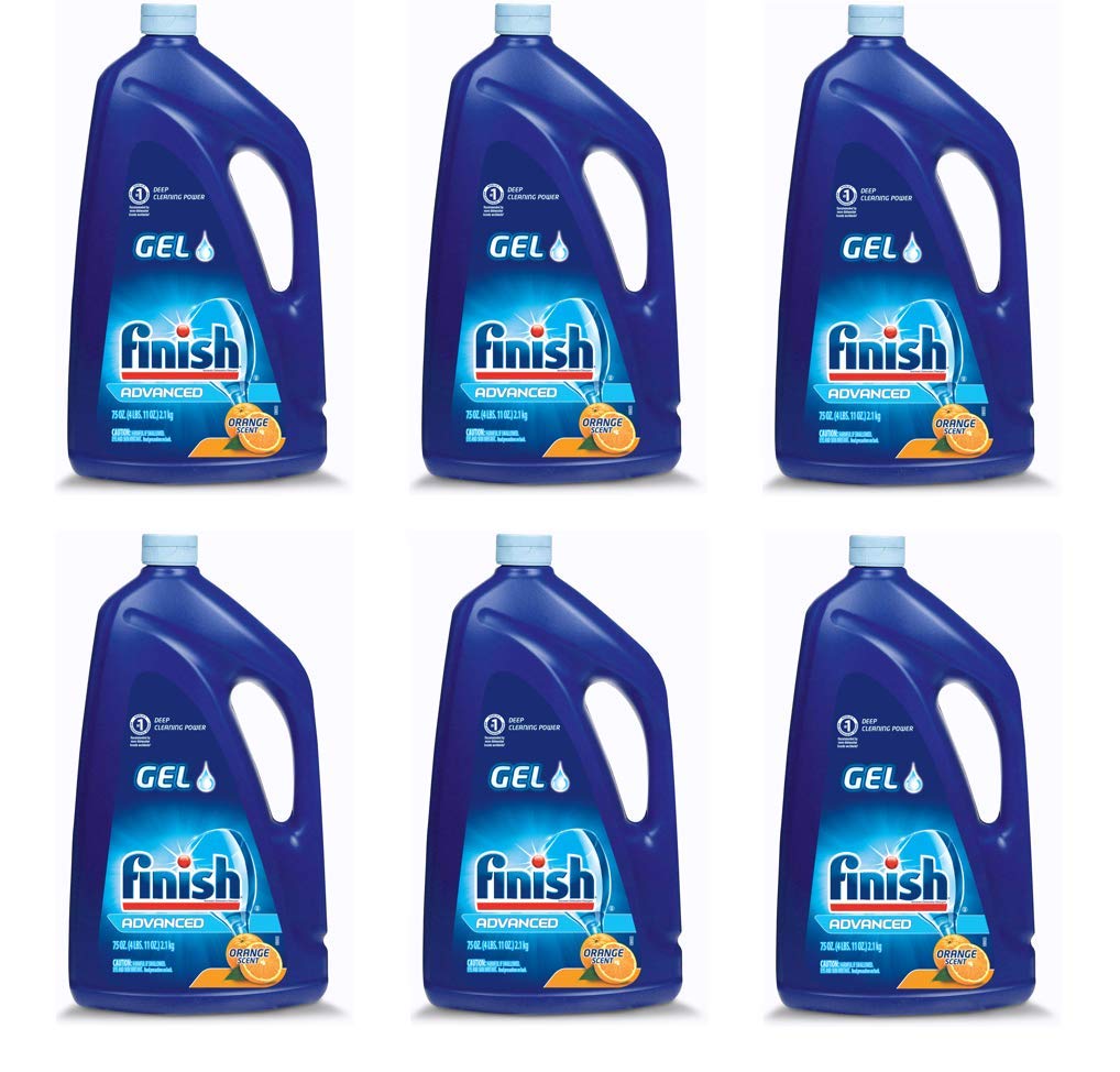 Finish Gel Automatic Dishwasher Detergent, Lemon Scent 75 oz (Pack of 6)