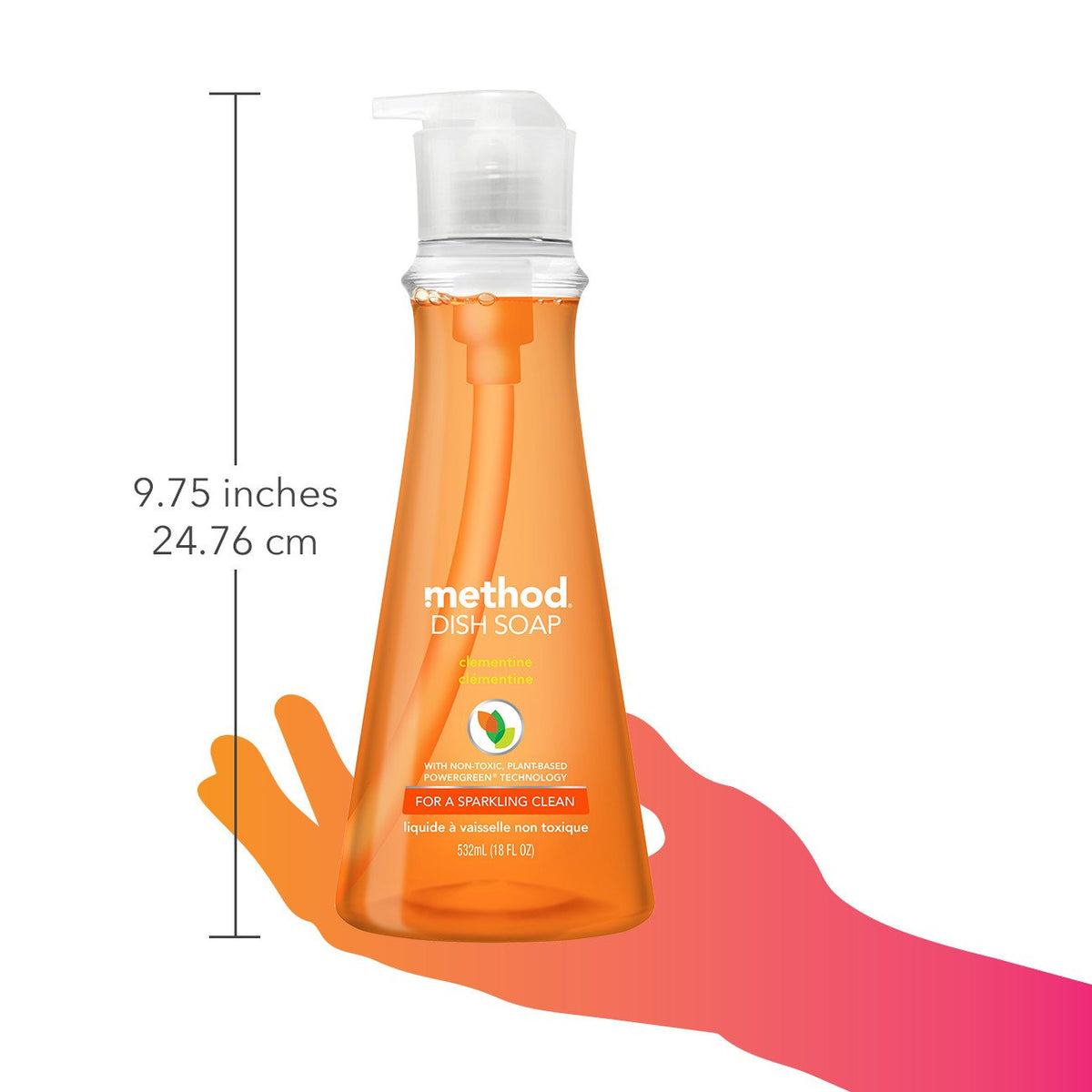 Method Dish Soap, Clementine, 18 Fl. Oz (Pack of 6)