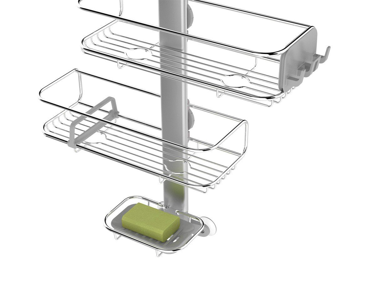 simplehuman Adjustable Shower Caddy, Stainless Steel and Anodized Aluminum