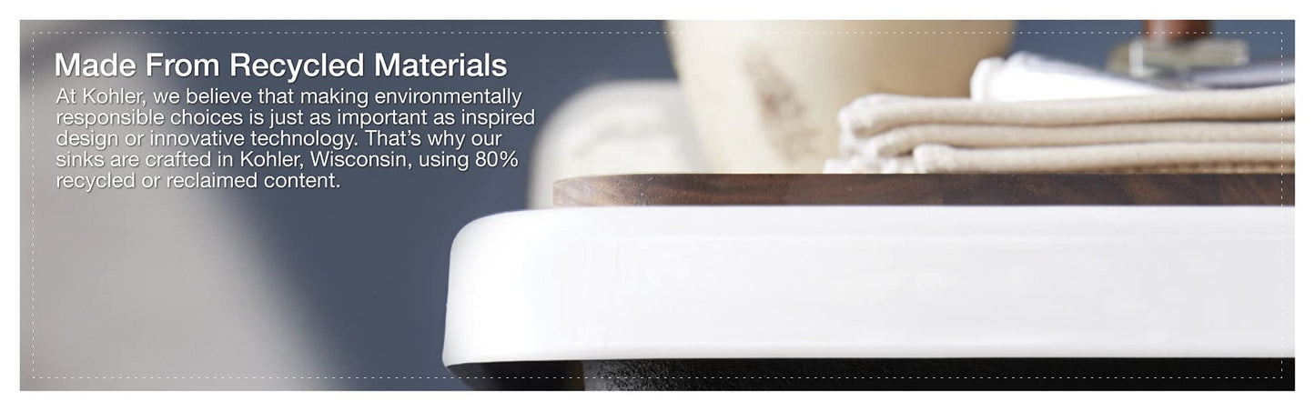 Kohler 6426-0 Whitehaven® Smart Divide® 35-1/2" undermount double-bowl farmhouse kitchen sink with short apron, White