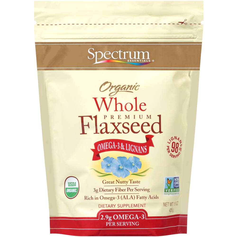 Spectrum Organic Whole Flaxseed, 15 oz Bag