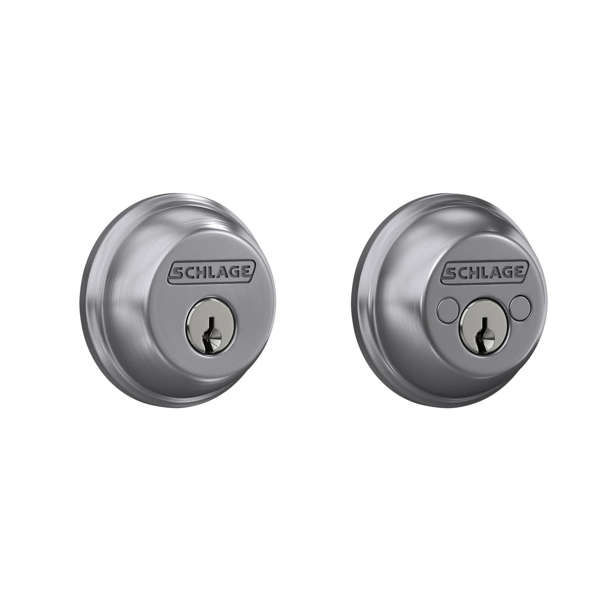 SCHLAGE B62N626 Deadbolt, Keyed 2 Sides, Brushed Chrome