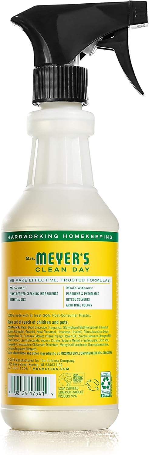 Mrs. MEYER'S Kitchen Set, Dish Soap, Hand Soap, and Multi-Surface Cleaner, 3 CT (Honeysuckle)