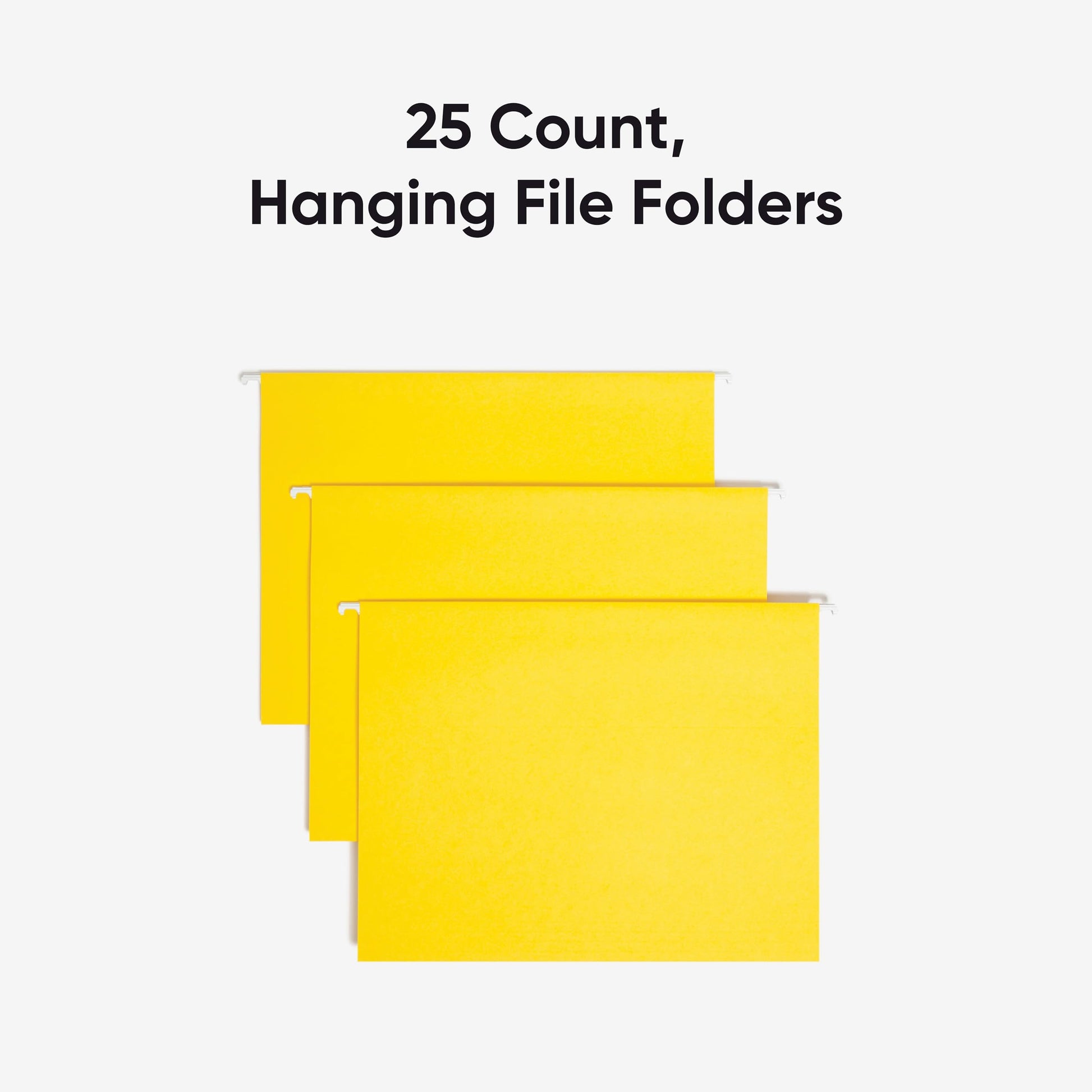 Smead Standard Hanging File Folders, 25 Count, Yellow, 1/5-Cut Adjustable Tabs, Letter Size (64069)