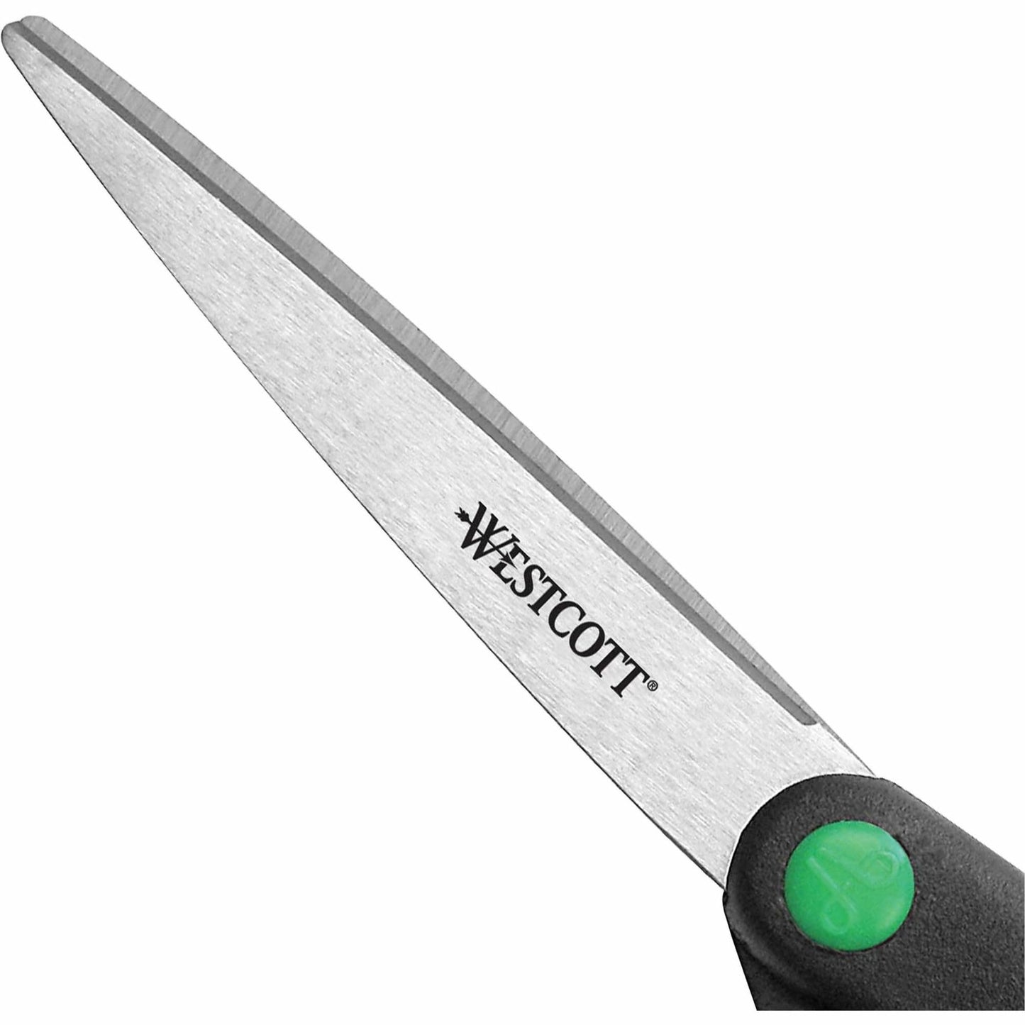 Wescott Kleenearth Recycled Stainless Steel Scissors, 8" Straight, Black (41418)
