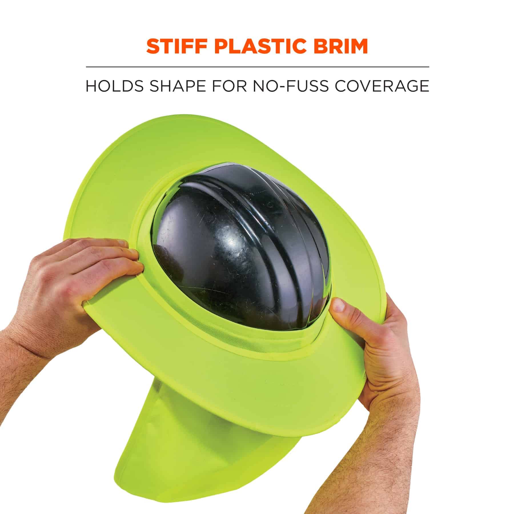 Ergodyne Chill-Its 6660 Attachable Hard Hat Brim with Neck Shade, Lime