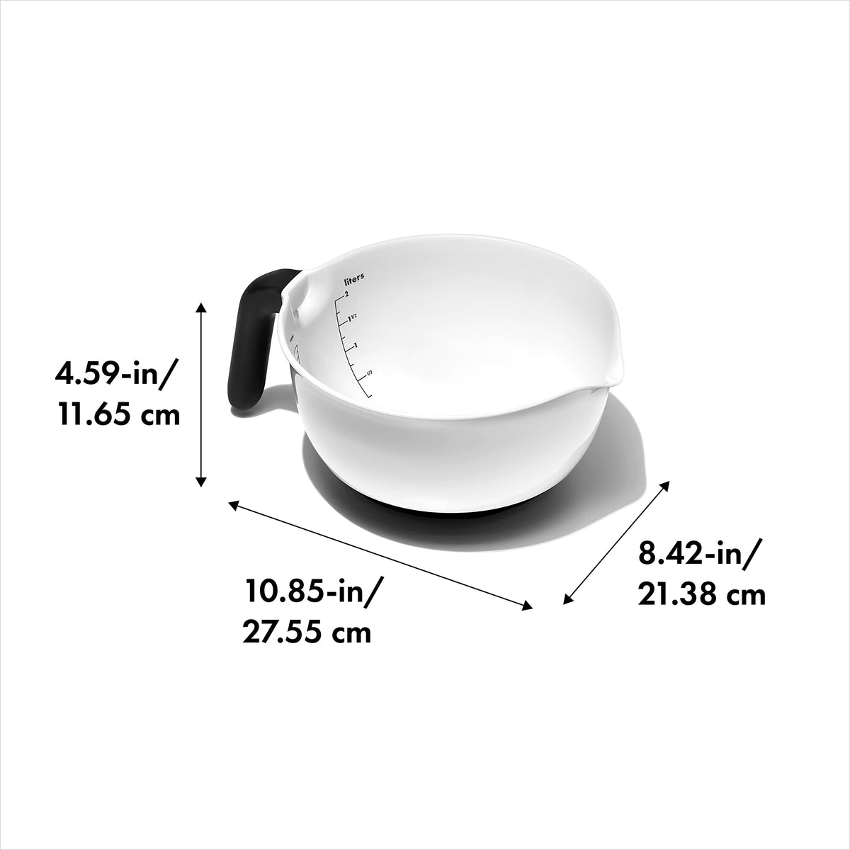 OXO Good Grips 2QT Plastic Batter Mixing Bowl, White