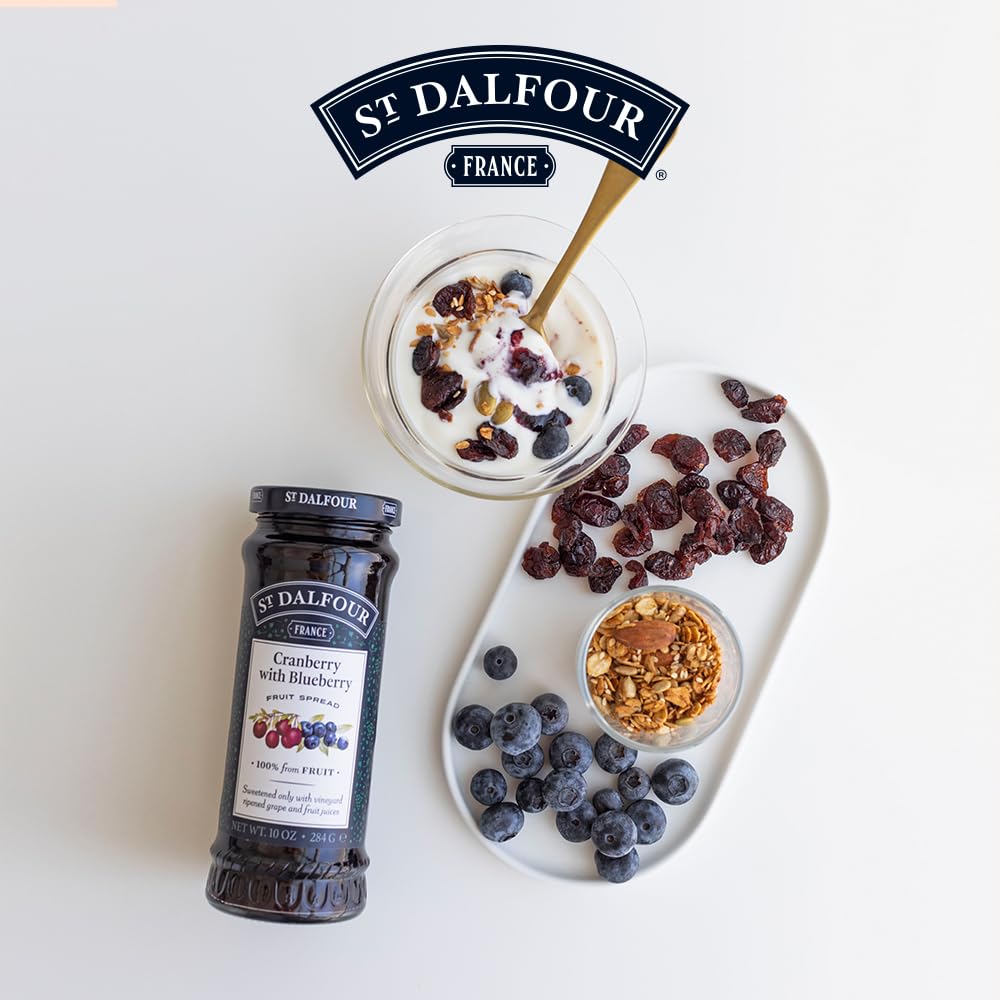 St. Dalfour Cranberry & Blueberry Fruit Spread, 10 Ounce (Pack of 6)