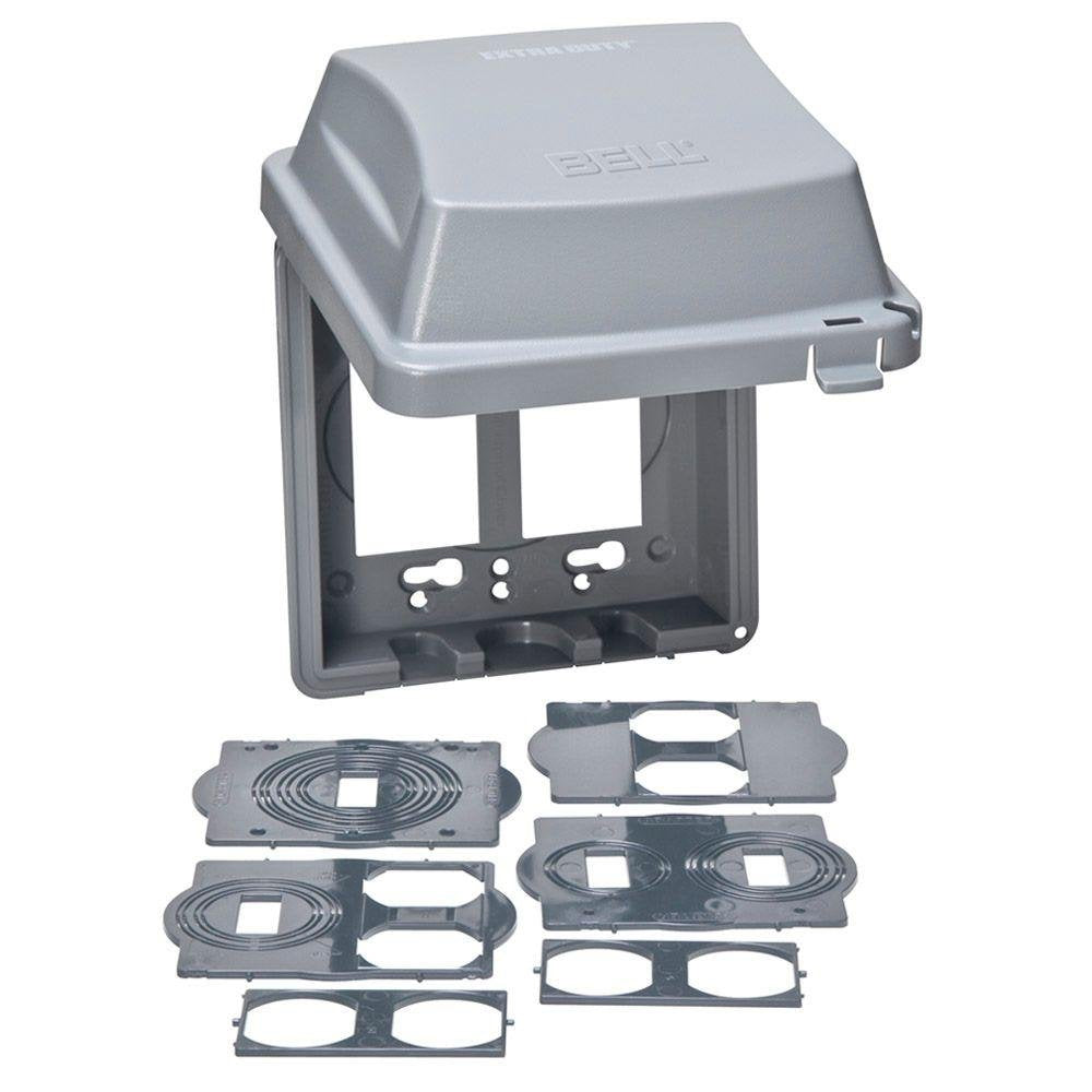 TayMac MM2420G Bell 2-Gang Non-Metallic Weatherproof In-Use Cover, Gray