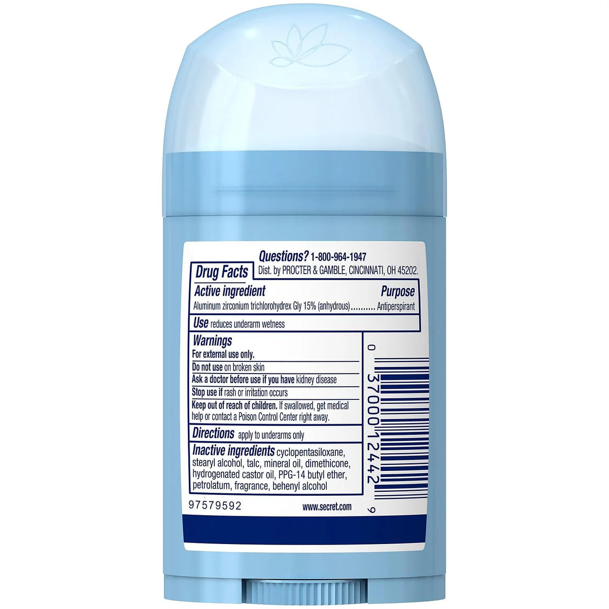 Secret Wide Solid Antiperspirant & Deodorant, Powder Fresh - 1.7 Oz 6-Pack