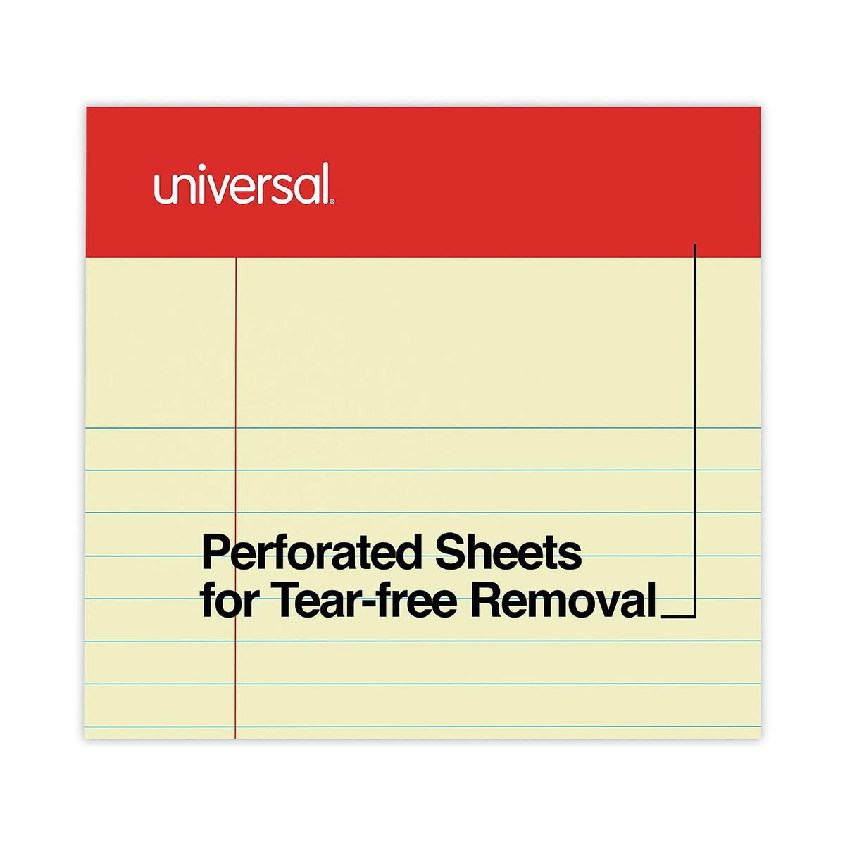 Universal 46200 Perforated Edge Writing Pad, Narrow Rule, 5 x 8, Canary, 50 Sheet (Pack of 12)