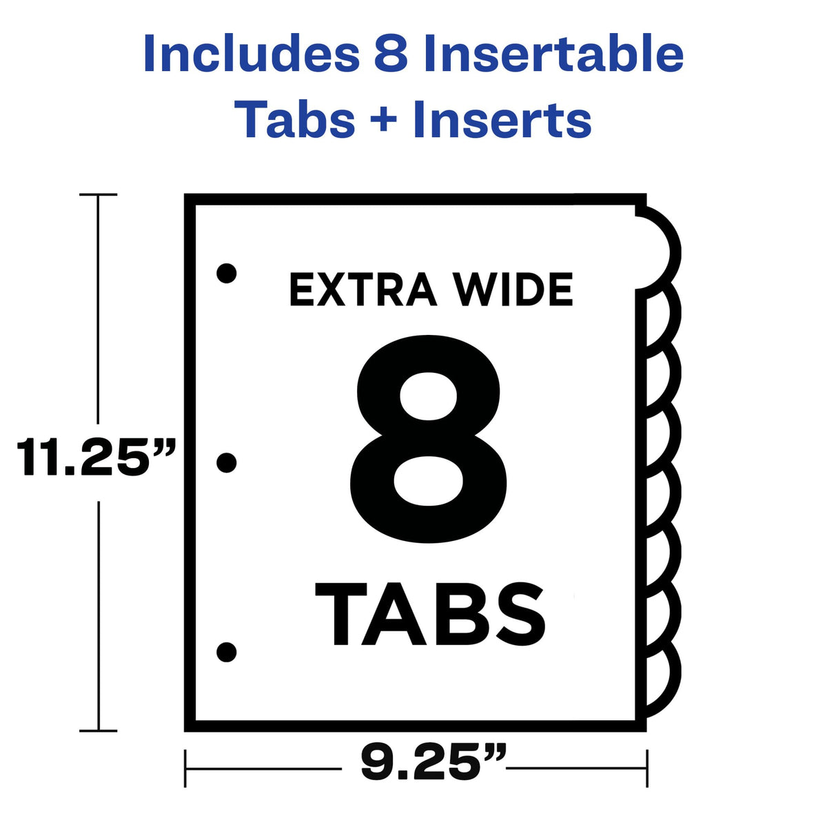 Avery Plastic 8-Tab Binder Dividers with Pockets, Style Edge Insertable Multicolor Tabs, 1 Set (11293)
