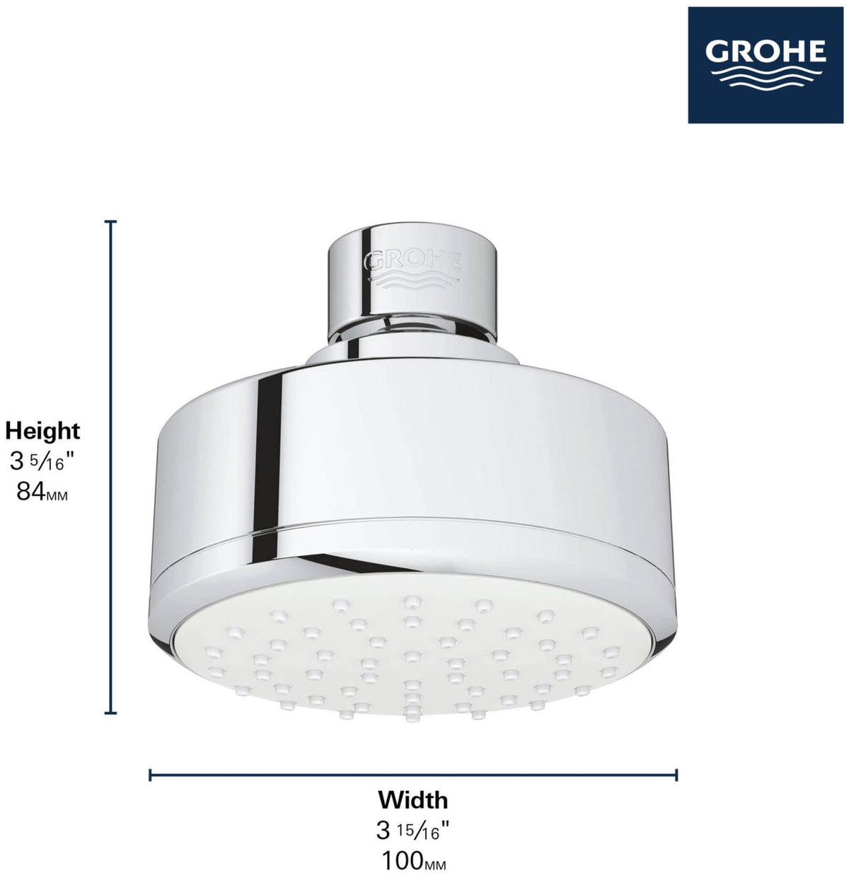 GROHE Tempesta Cosmopolitan 100 1 Spray Shower Head, Starlight Chrome
