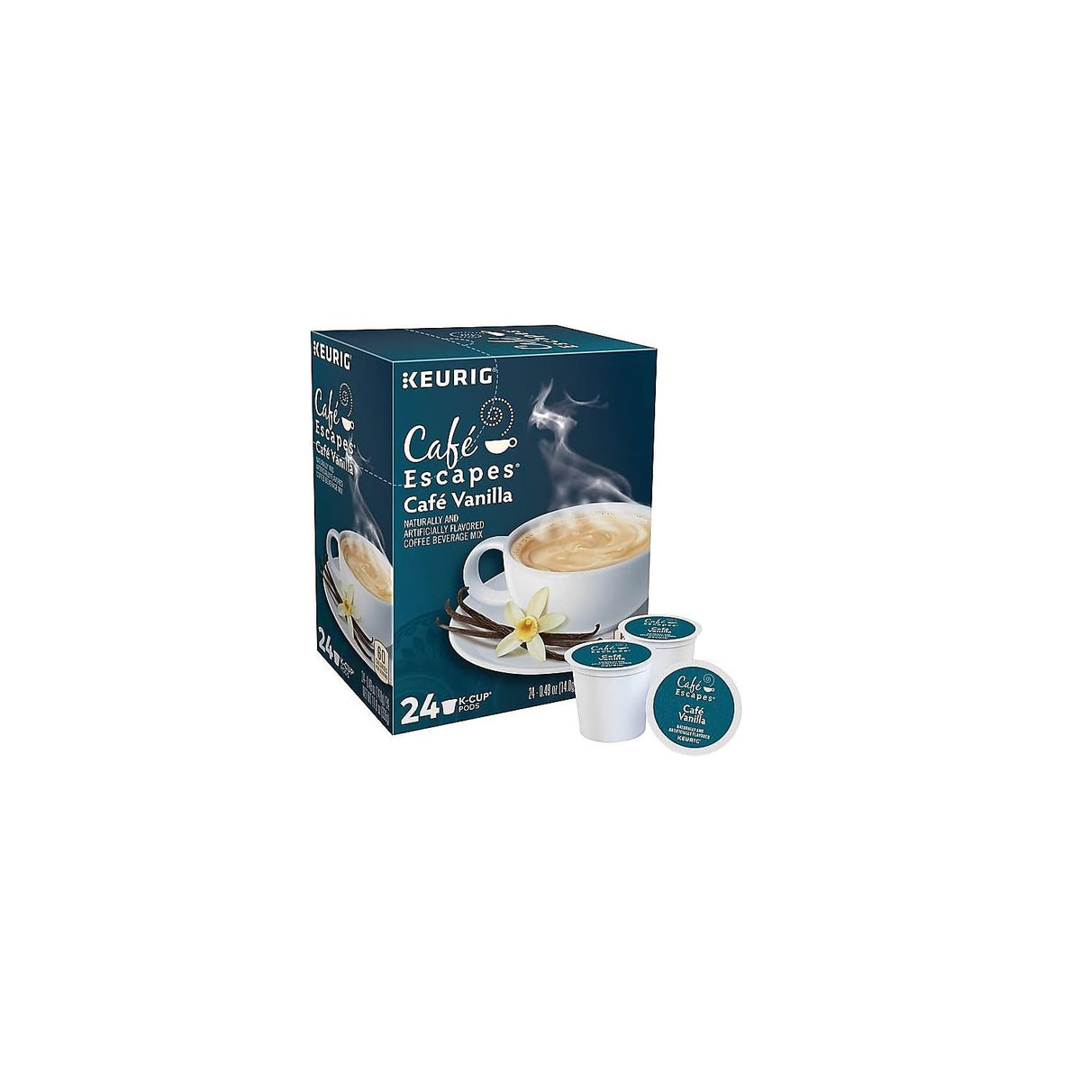 Café Escapes Café Vanilla, Keurig Single-Serve K-Cup Pods, 24 Count