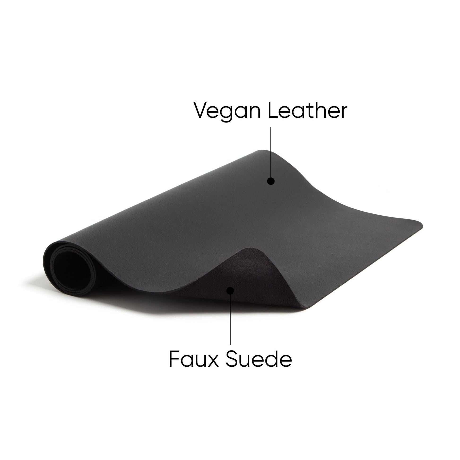 Smead Desk Pad, Vegan Leather Desk Mat with Non-Slip Faux Suede Backing, Perfect Desk Organizer for Office Decor, 36” x 17” Large, Charcoal (64828)